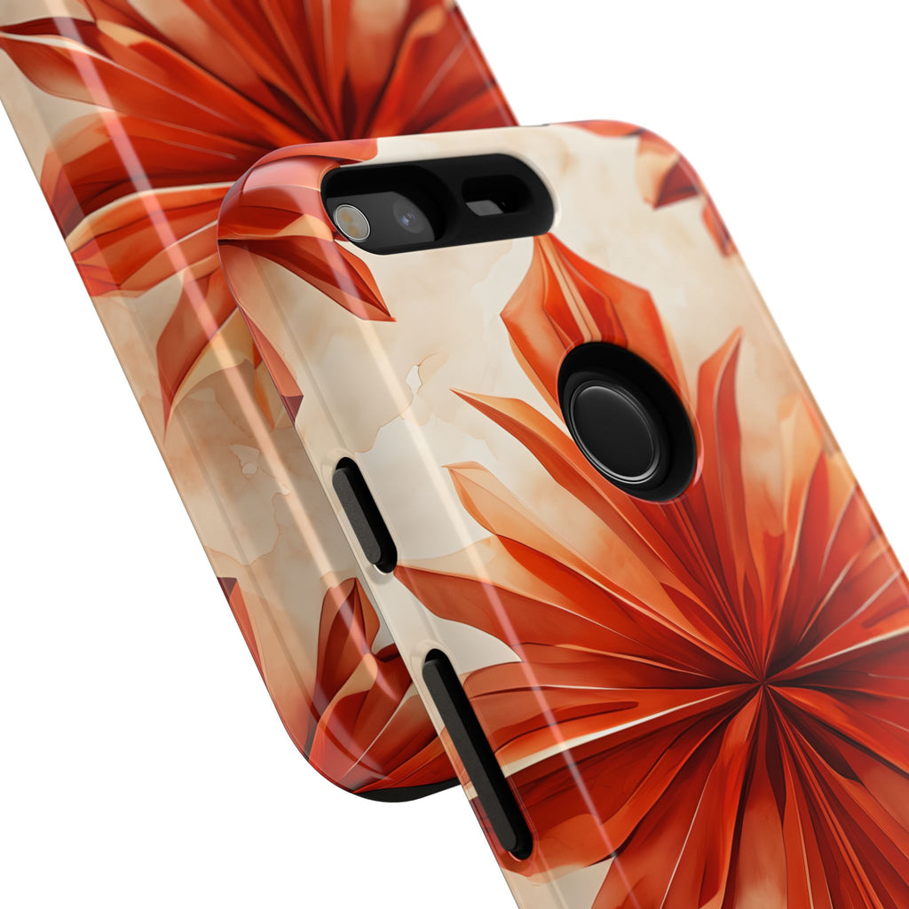 Sunset Fleur Google Pixel - Kaleidoscope Collection of MagSafe Compatible - Vibrant Sunset Flower Design