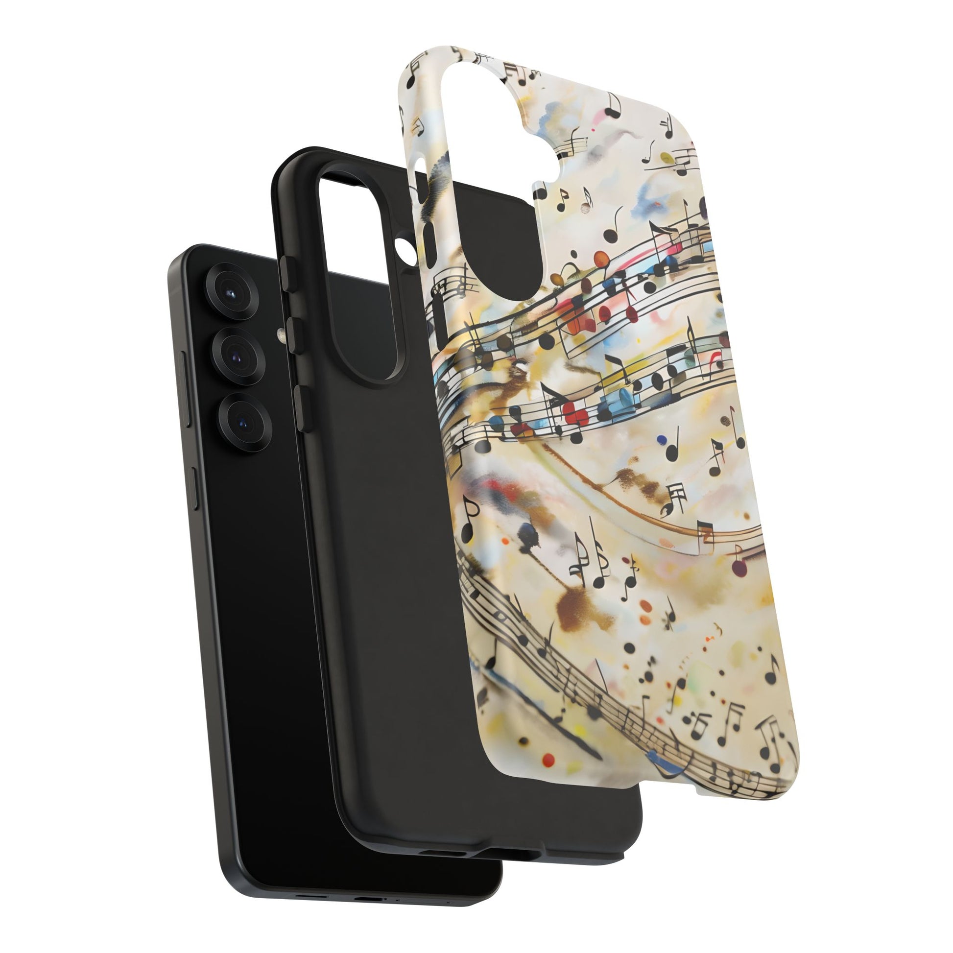 Melodic Flow Abstract Music Notes Tough Case for Samsung Galaxy S25 Plus- Premium Shockproof Designer Phone Cover