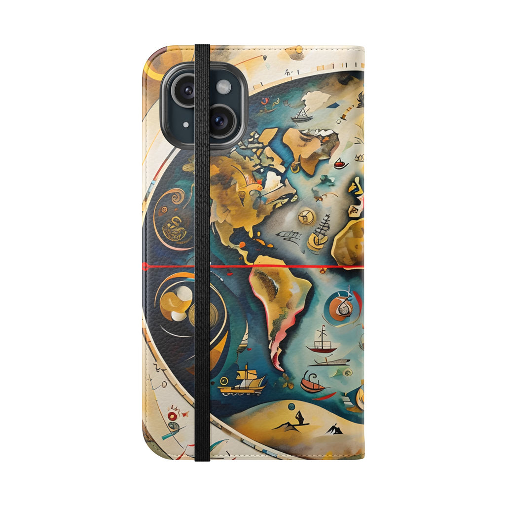 Celestial Map - Vintage-Inspired Phone Wallet Case for iPhone 15 Plus