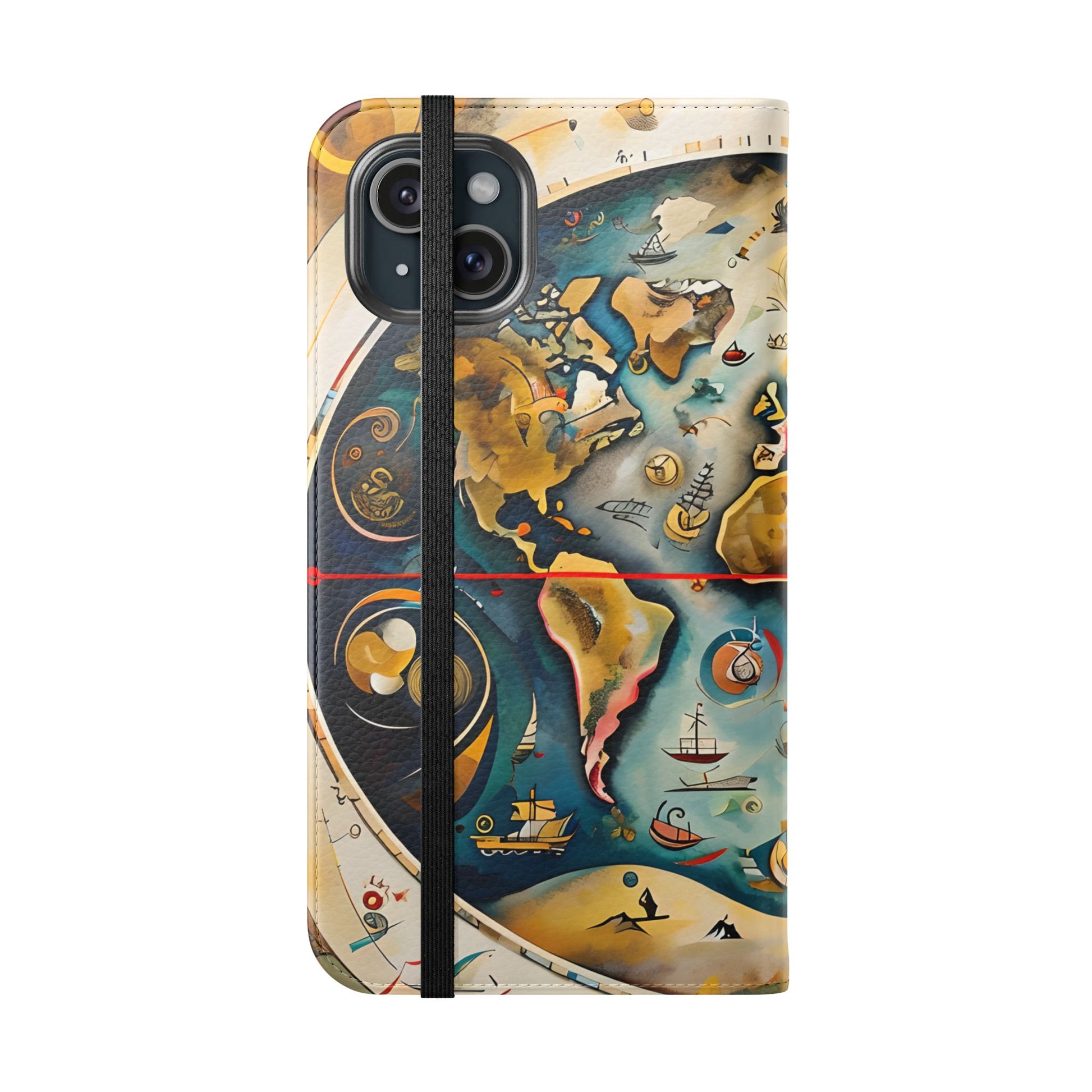 Celestial Map - Vintage-Inspired Phone Wallet Case for iPhone 15 Plus