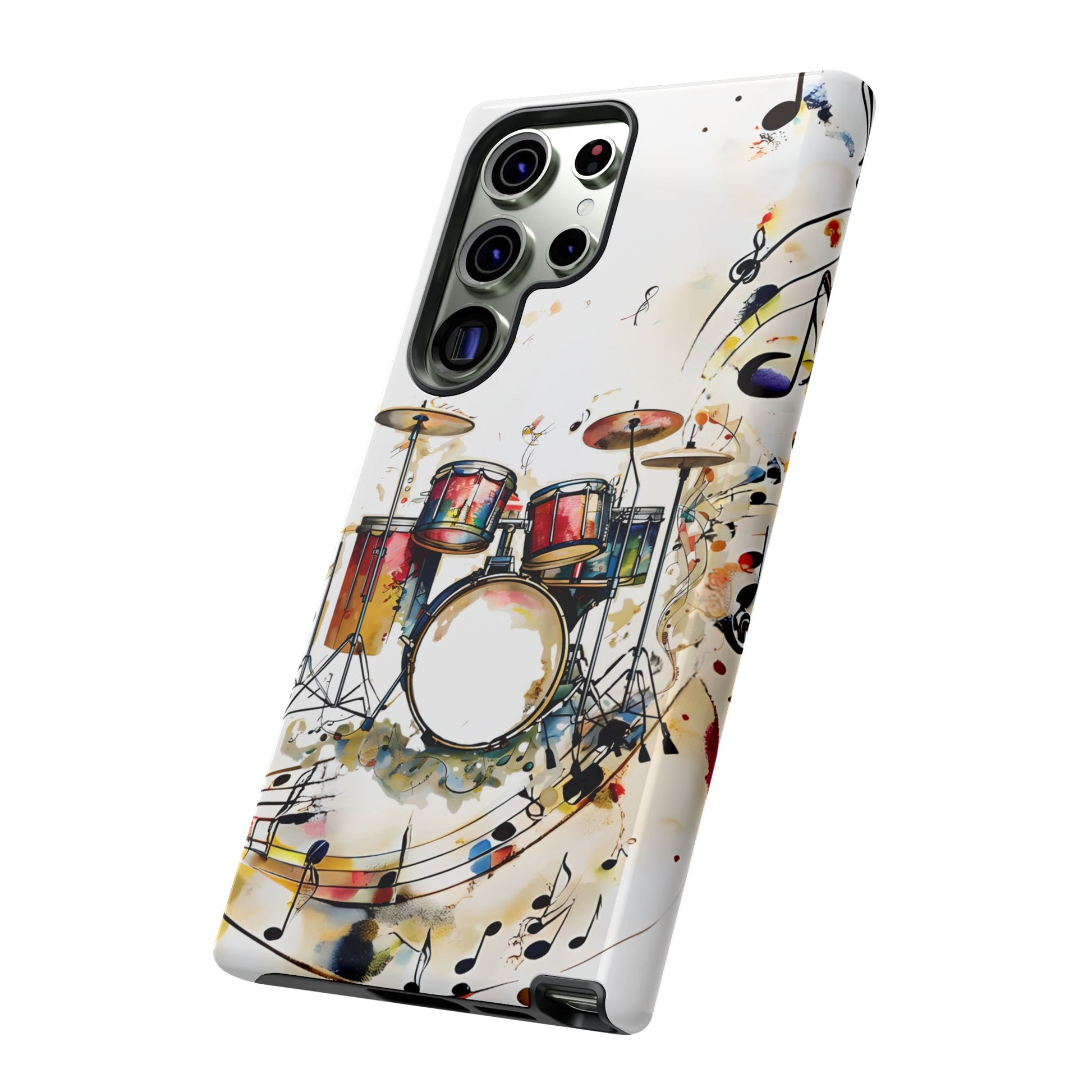 Beatline Abstract Drums and Music Notes Tough Case for Samsung Galaxy S23 Ultra - Shockproof Phone Cover