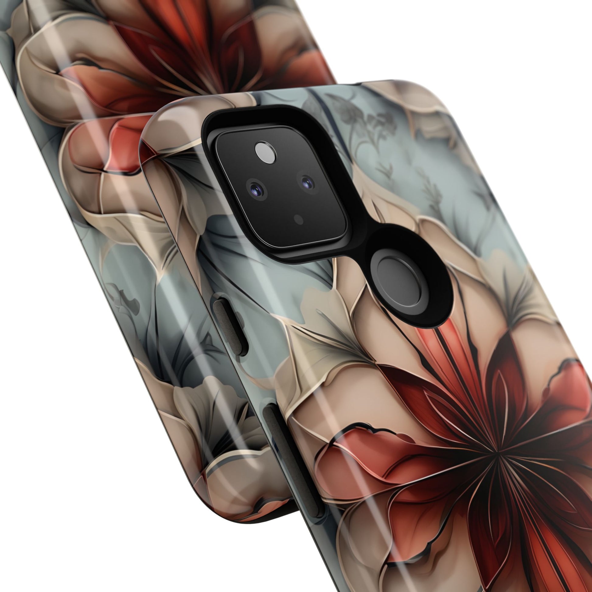 Ember Bloom - Kaleidoscope Collection Artistic Floral - Google Pixel 4a 5G Tough Phone Case - Fiery Symmetrical Design