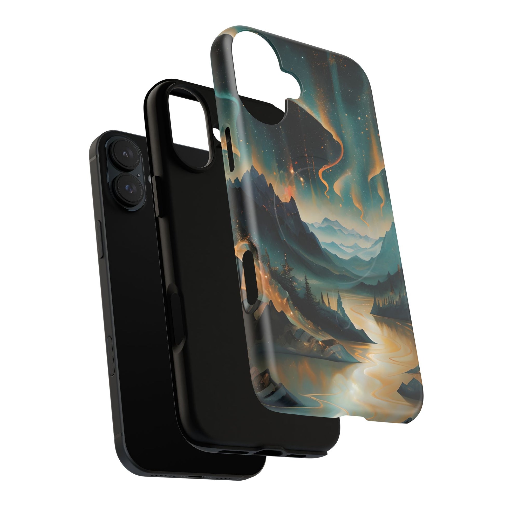 Aurora Dreamscape iPhone 16 Plus Case – Northern Lights Art, MagSafe Compatible, Tough Shockproof Cover