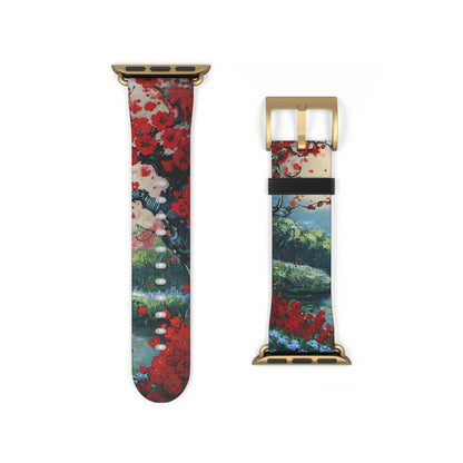 Crimson Blossom Lake Apple Watch Band Strap - Timeless Design for your Timepiece