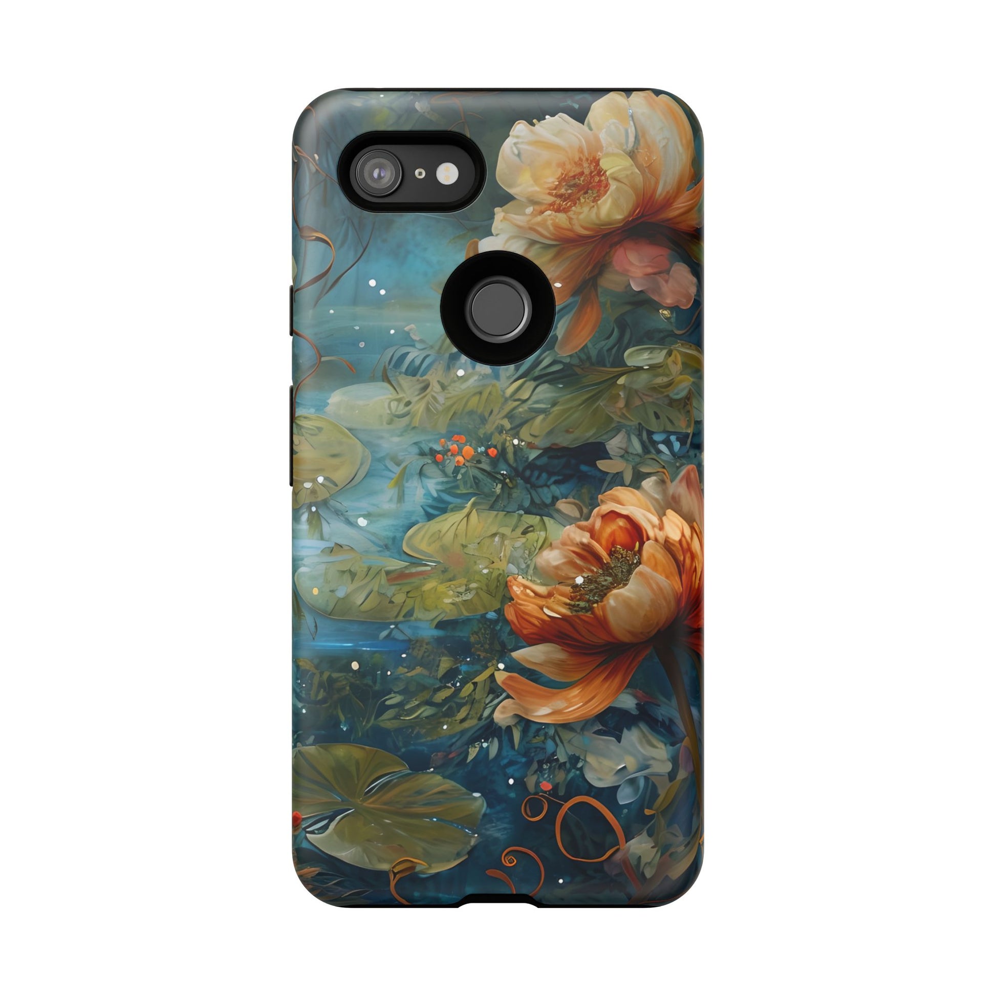 Waterlily Nocturne Tough Case for Google Pixel 3XL- Premium Artistic Shockproof Cover, Elegant Protective Phone Case