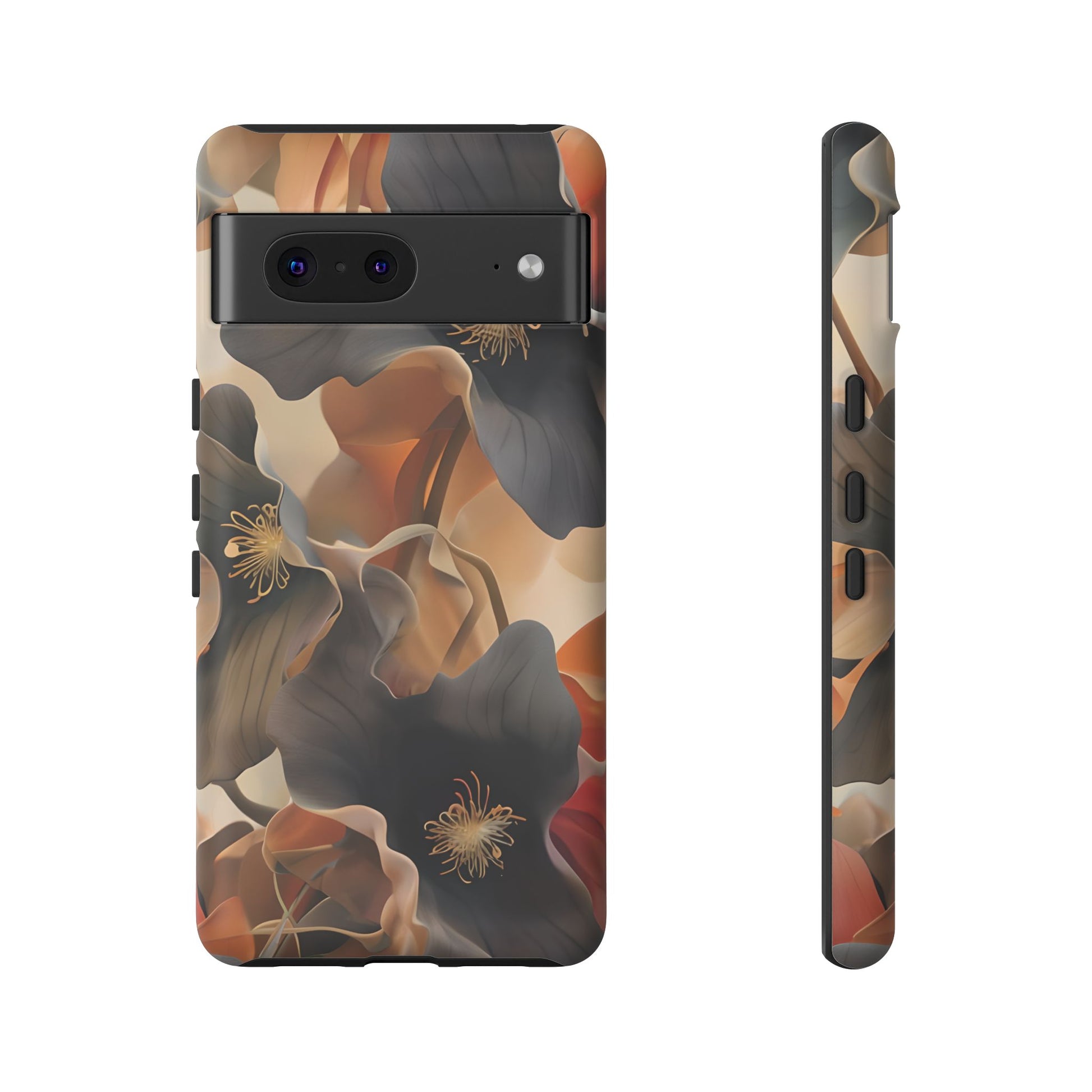 Autumn Ember - Moody Floral Art Google Pixel 7 Tough Phone Case - Warm Earthy Botanical Design
