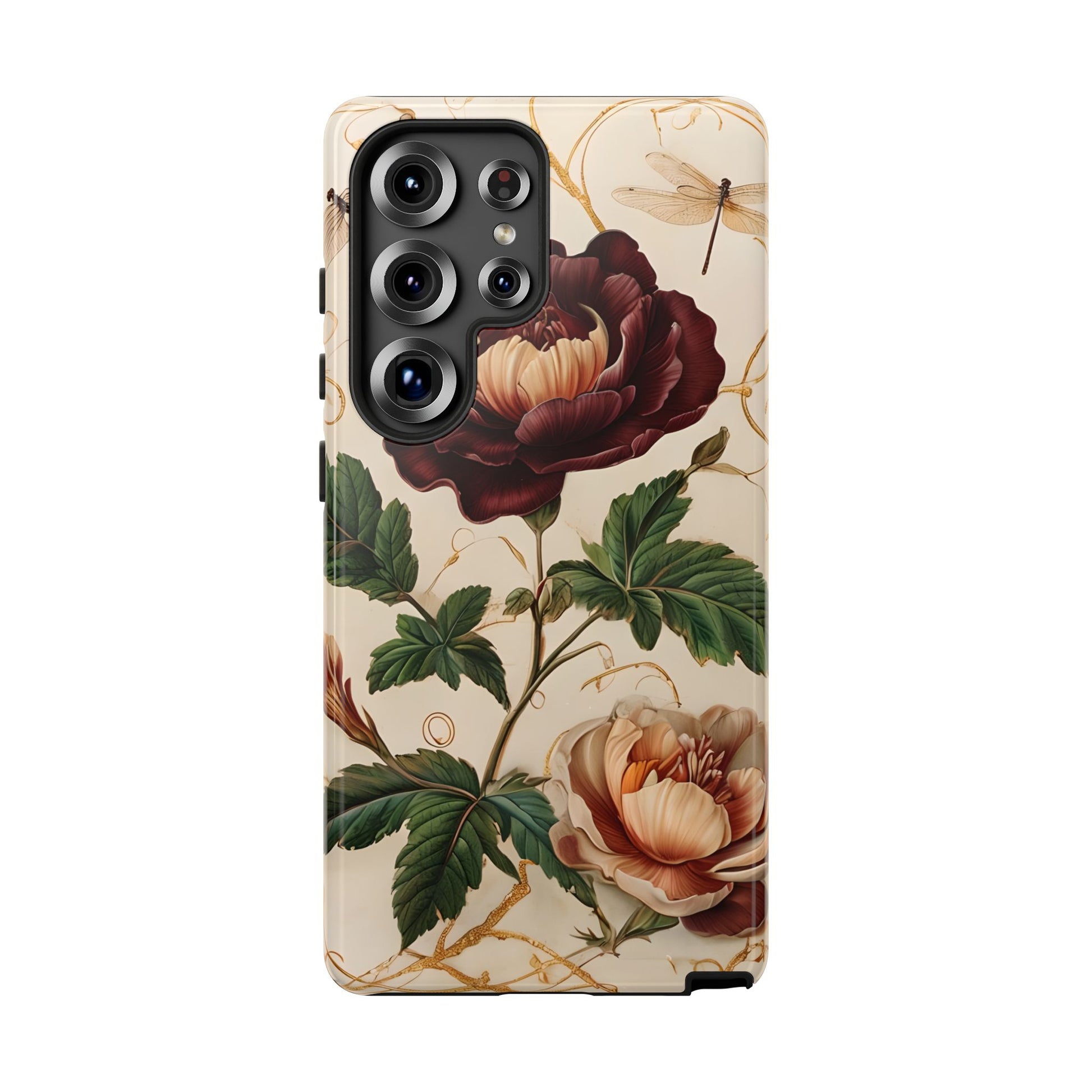 Vintage Burgundy Rose - Elegant Floral Samsung Galaxy S25 Ultra Phone Case - Classic Painterly Rose Design
