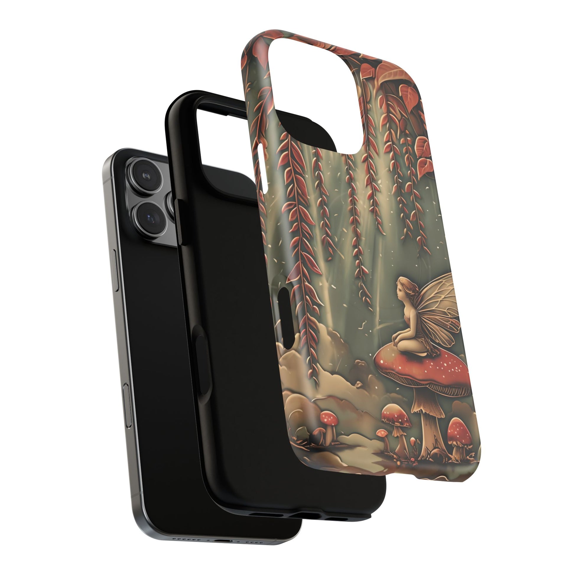 Willow Whisper - Tranquil Nature Art iPhone 16 Pro Max MagSafe Phone Case - Serene Willow Tree & Meditative Figure Design