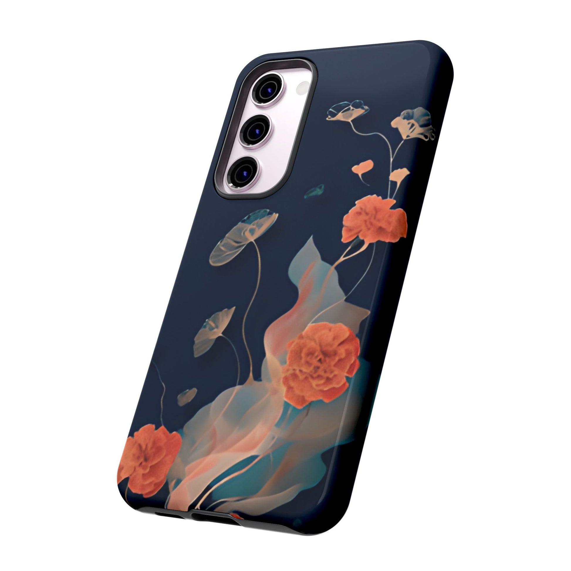 Lotus Reverie - Elegant Artistic Floral Samsung Galaxy S23 Plus Tough Phone Case - Painterly Lotus Blossom Design
