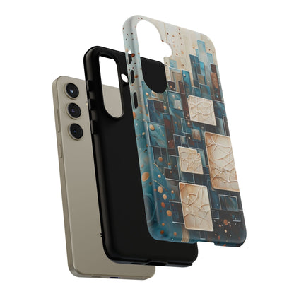 Architectural Drift Samsung Galaxy Case - Modern Geometric Teal & Parchment Design