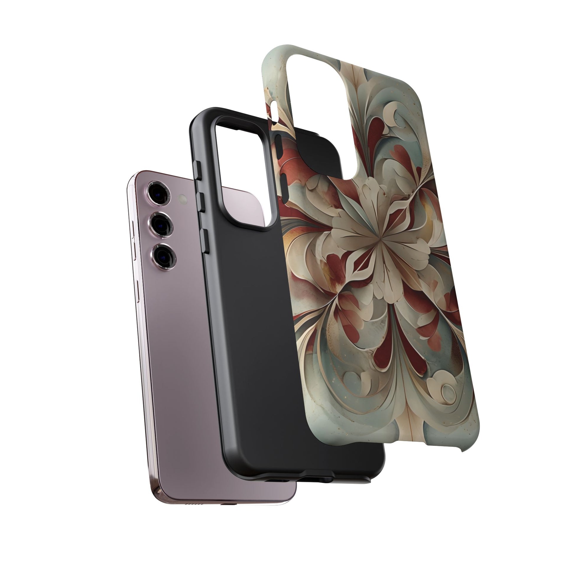 Vintage Baroque Blossom - Ornate Floral Art Samsung Galaxy S23 Plus Tough Phone Case - Elegant Baroque-Inspired Design