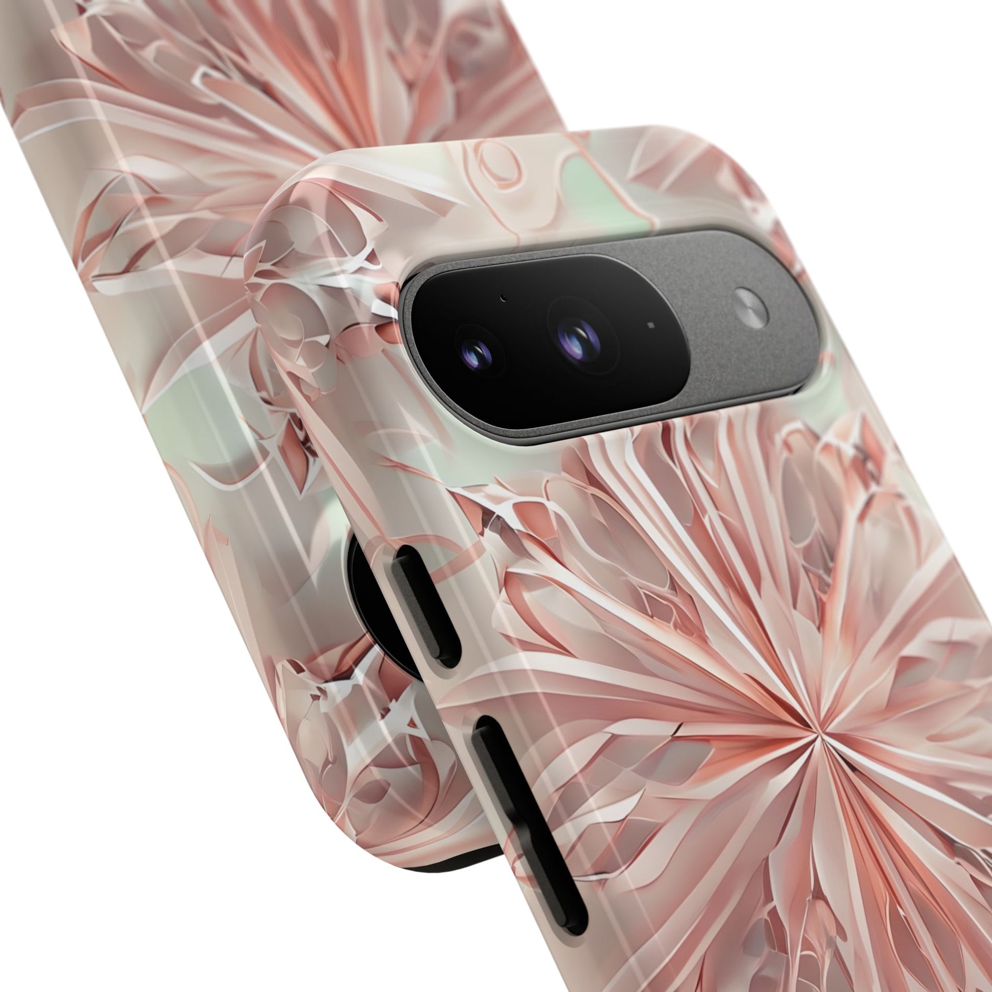Blush Frost from our Kaleidoscope Collection - Google Pixel 9 tough case - Soft Pink Geometric Floral Design
