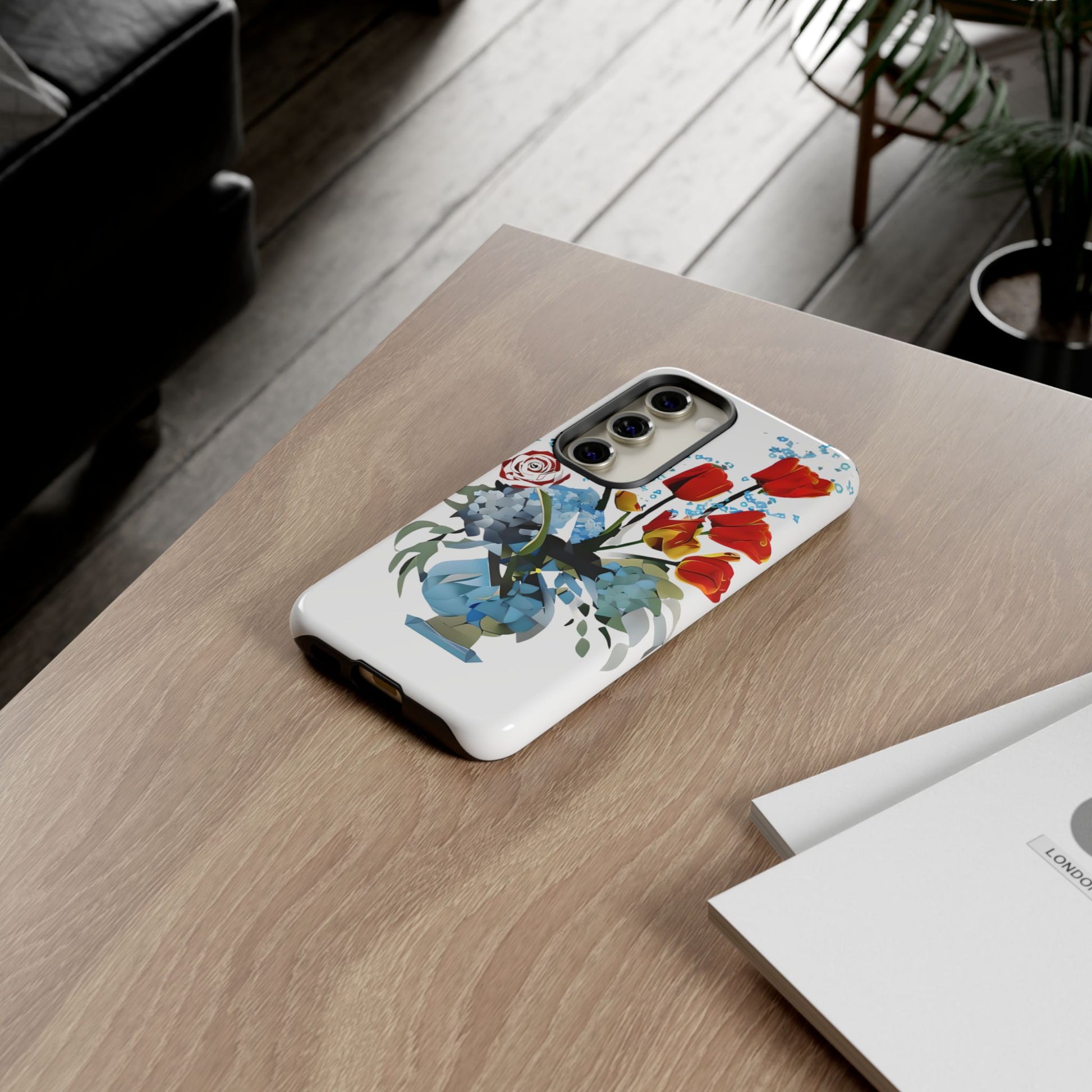 Bouquet Brilliance - Artistic Floral Samsung S23 Phone Case - Vibrant Tulip, Rose & Hydrangea Design