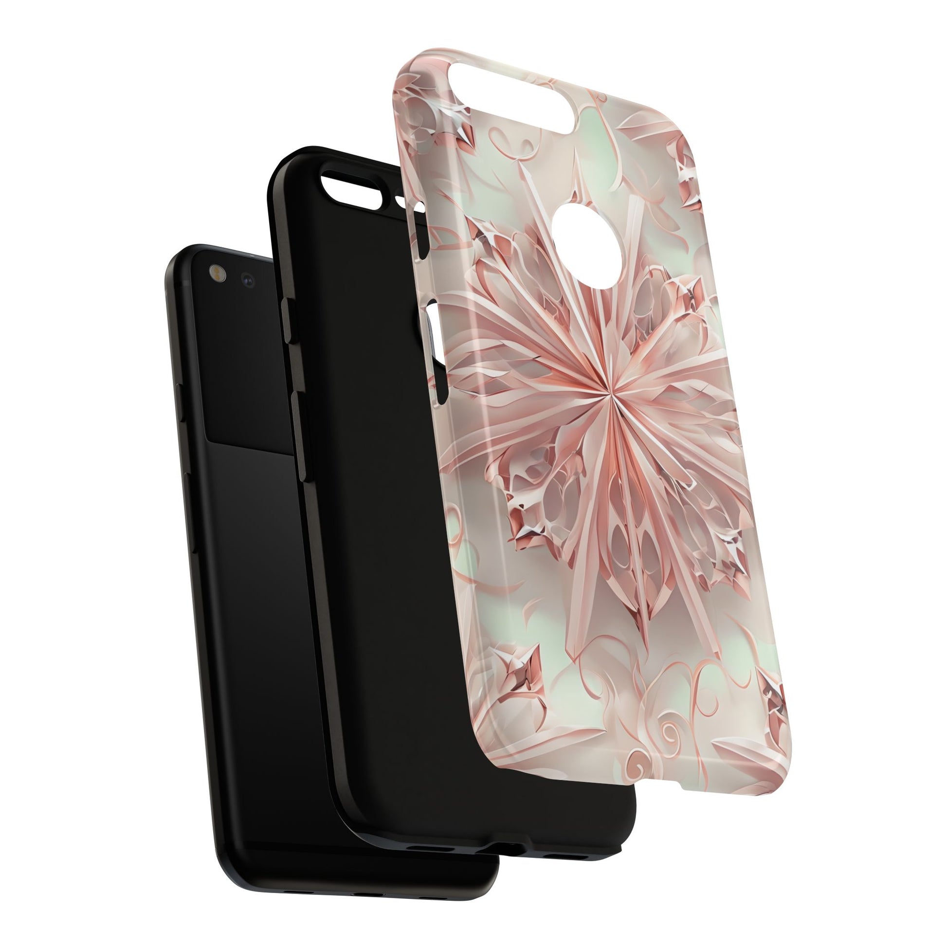 Blush Frost from our Kaleidoscope Collection - Google Pixel XL tough case - Soft Pink Geometric Floral Design