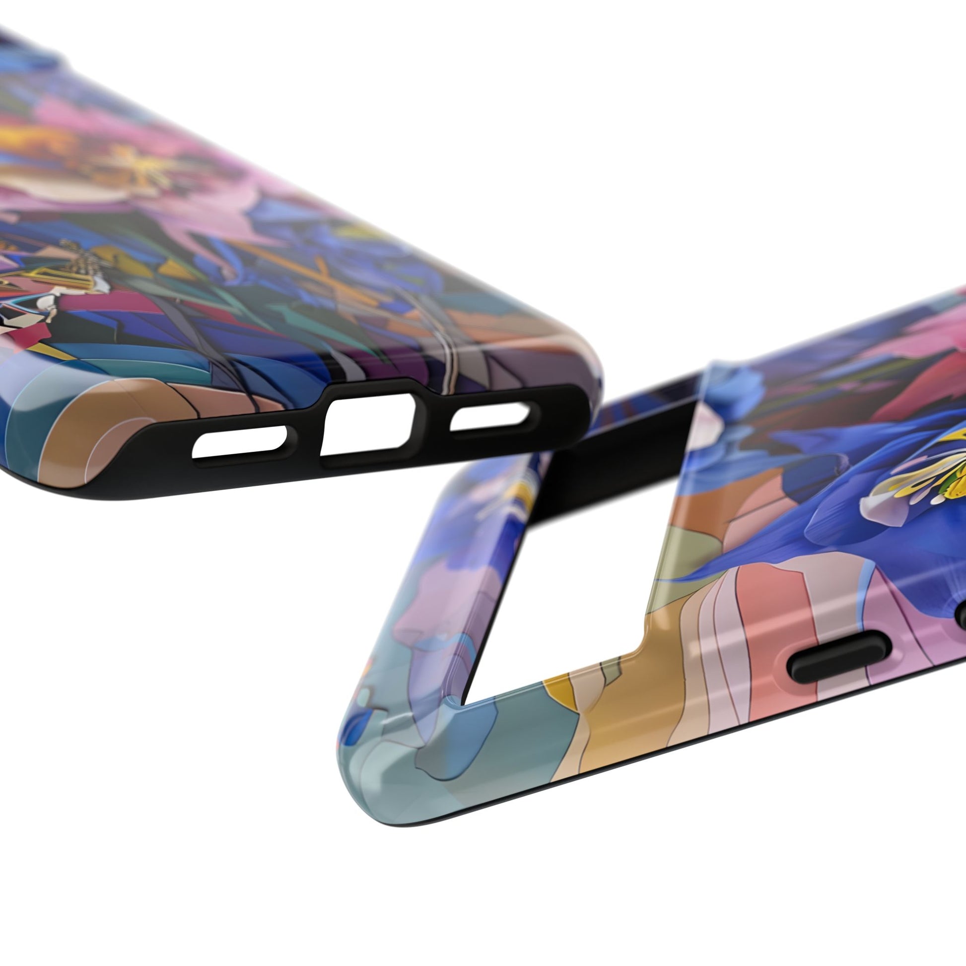 Blue Columbine Carnivale - Artistic Floral & Butterfly Google Pixel 8 Pro Tough Phone Case - Vibrant Botanical Design
