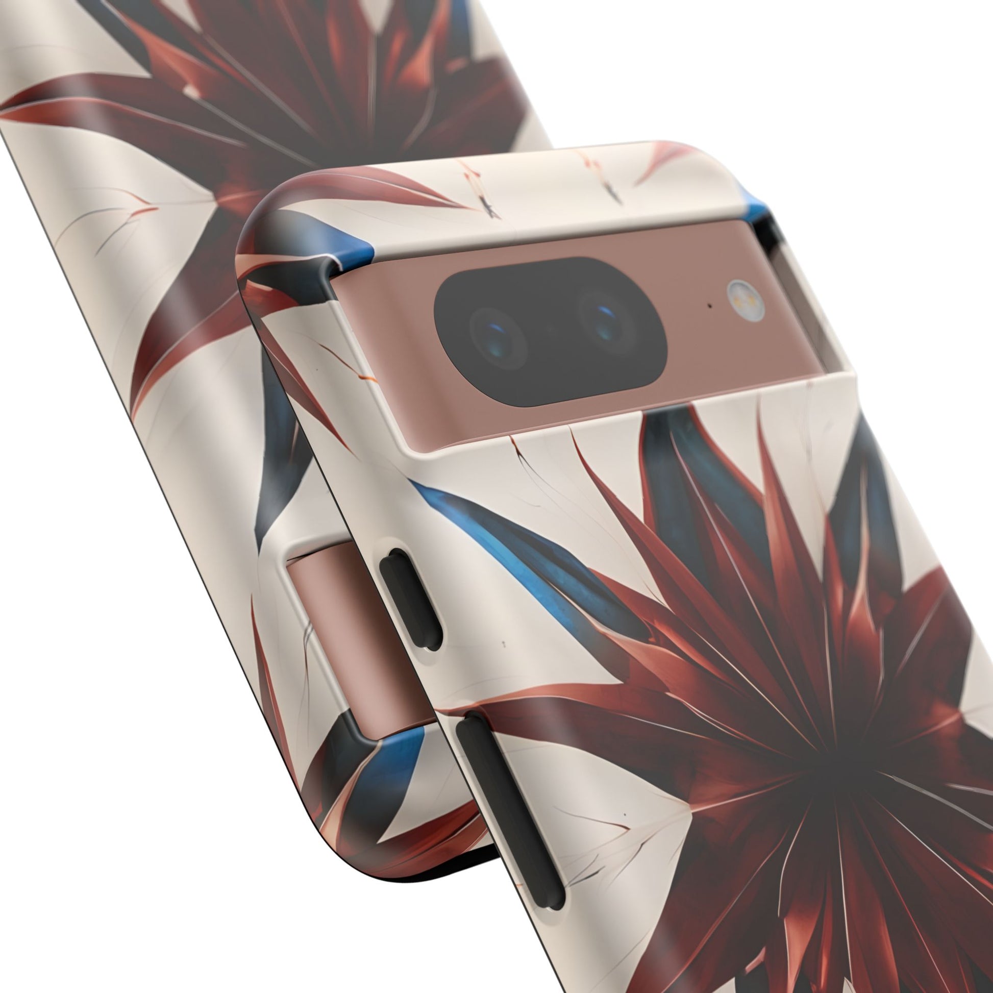 Garnet Starburst - Kaleidoscope Collection Gemstone Floral - Google Pixel 8 Tough Phone Case - Floral Burst Design