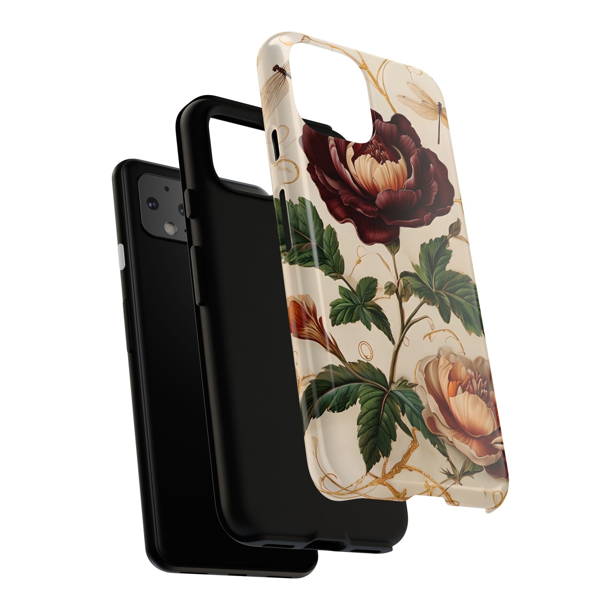 Vintage Burgundy Rose - Elegant Floral Google Pixel 4 Phone Case - Classic Painterly Rose Design