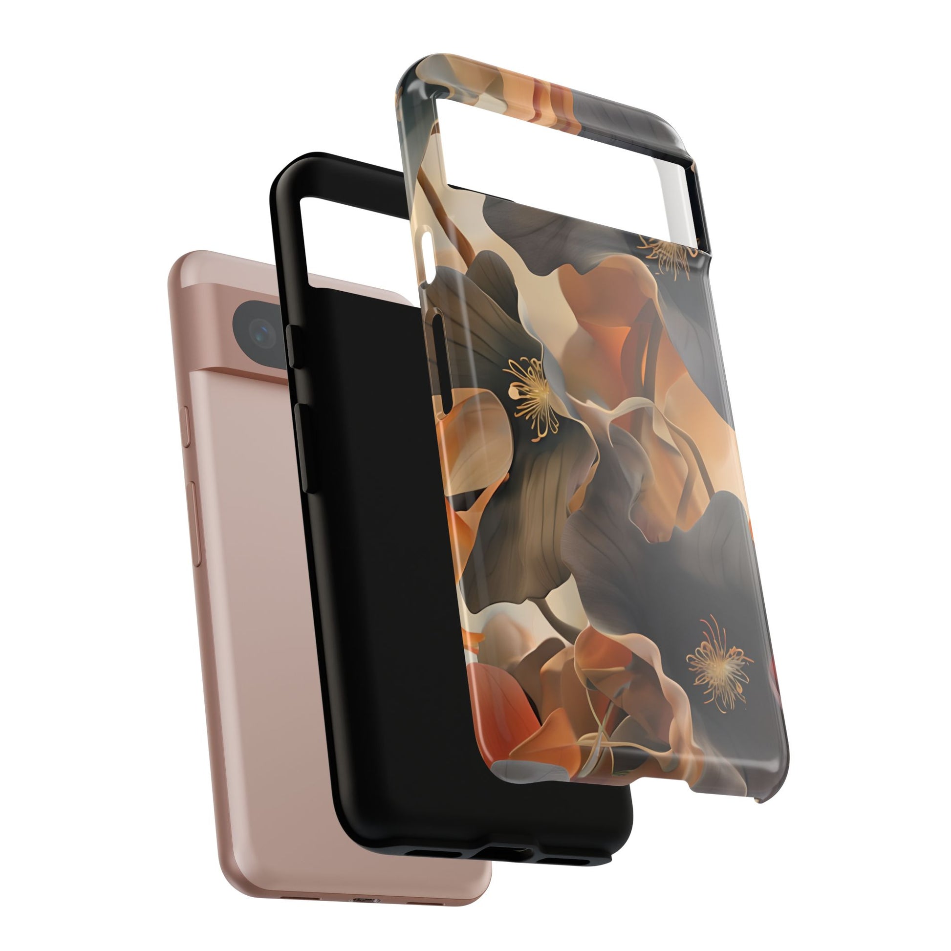 Autumn Ember - Moody Floral Art Google Pixel 8 Tough Phone Case - Warm Earthy Botanical Design