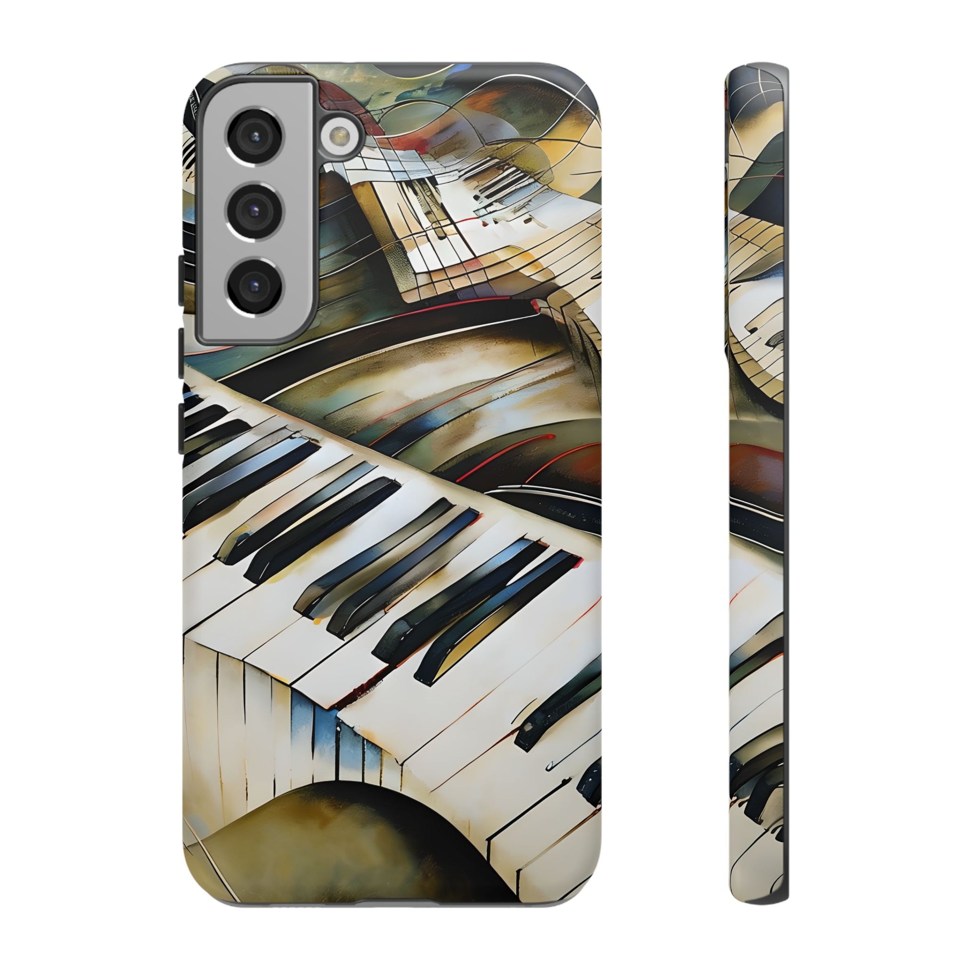 Ivory Cascade Abstract Keyboard Music Tough Case for Samsung Galaxy S22 Plus - Shockproof Phone Cover