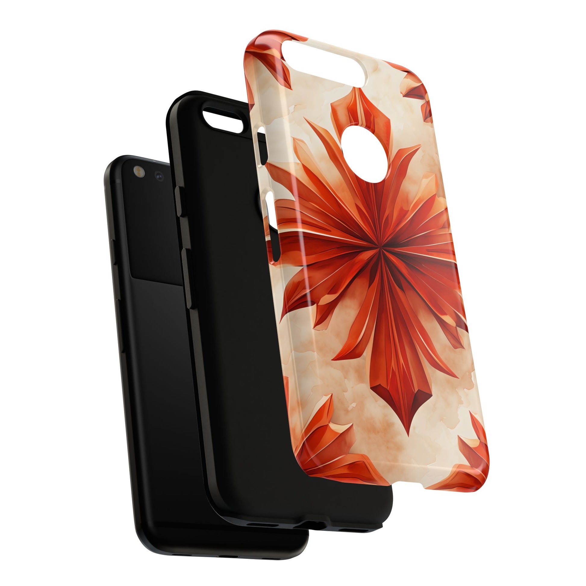 Sunset Fleur Google Pixel - Kaleidoscope Collection of MagSafe Compatible - Vibrant Sunset Flower Design