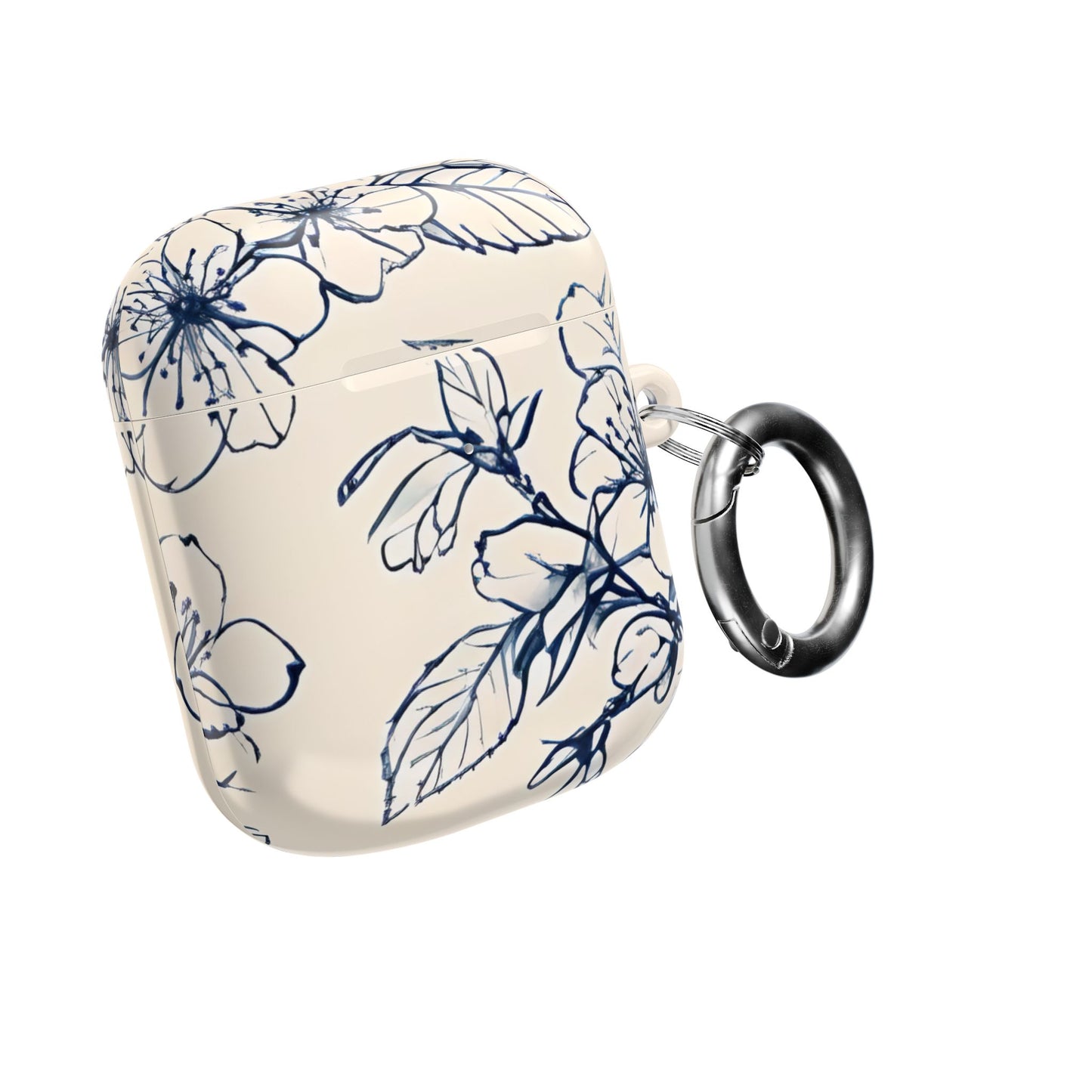 Blossom Sketch AirPod Case - Elegant Floral Earbud Cover for Gen 1, 2, 3, Pro Gen 1 & 2 - Chic Blue Botanical Gift for Her