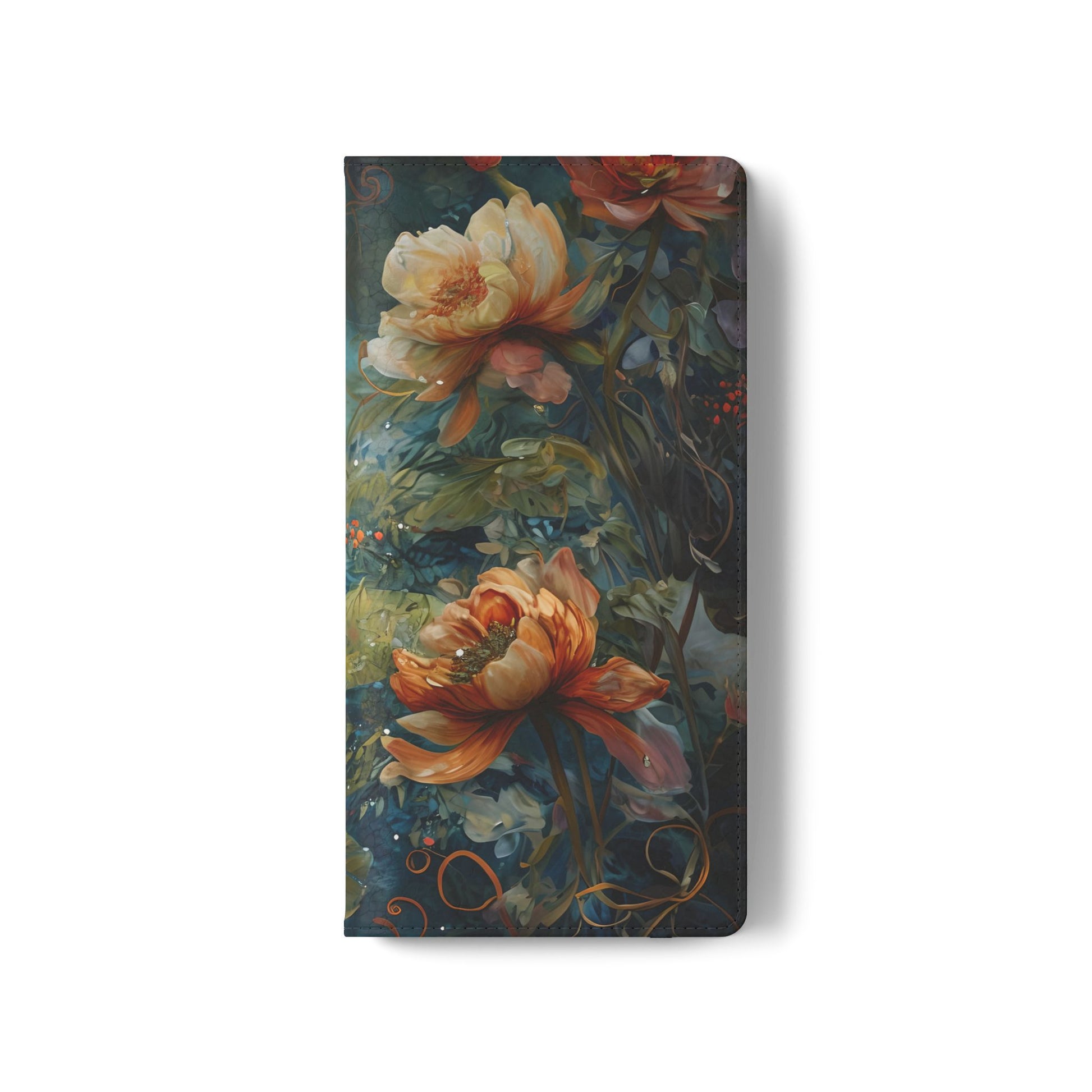 Waterlily Nocturne Samsung Galaxy S21 Ultra Wallet Case - Elegant Floral Flip Cover, Vintage Botanical Phone Folio
