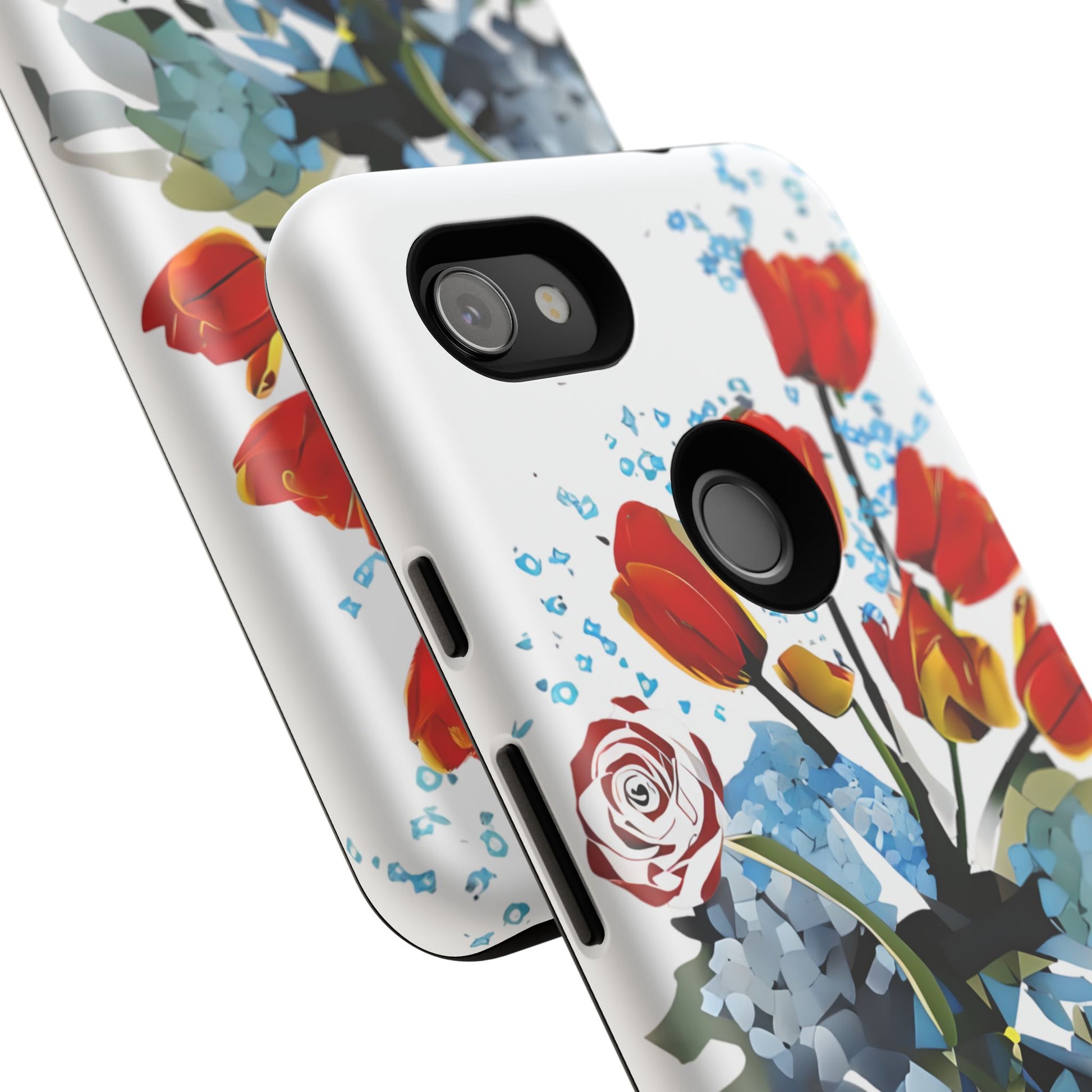 Bouquet Brilliance - Artistic Floral Google Pixel 3a XL Tough Phone Case - Vibrant Tulip, Rose & Hydrangea Design