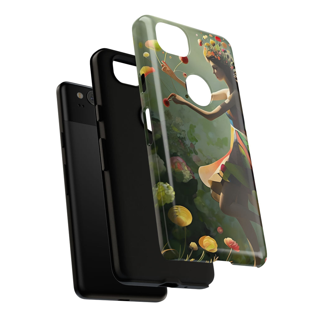 Dancing Wildflower Muse Google Pixel 2 Tough Case - Artistic Floral Fantasy Cover - Whimsical Nature-Inspired Protective Accessory
