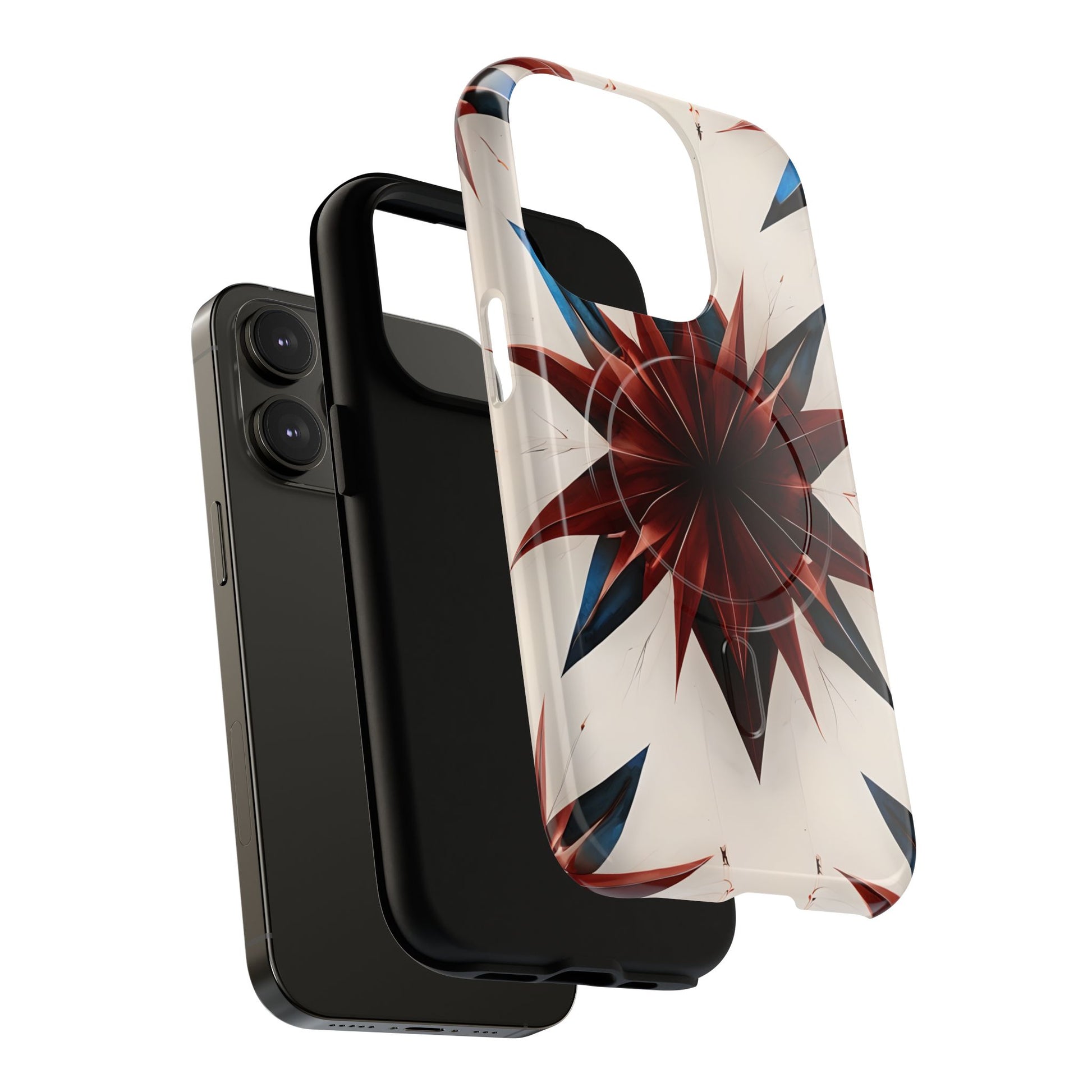 Garnet Starburst - Kaleidoscope Collection Gemstone Floral - iPhone 14 Pro MagSafe Phone Case -Floral Burst Design