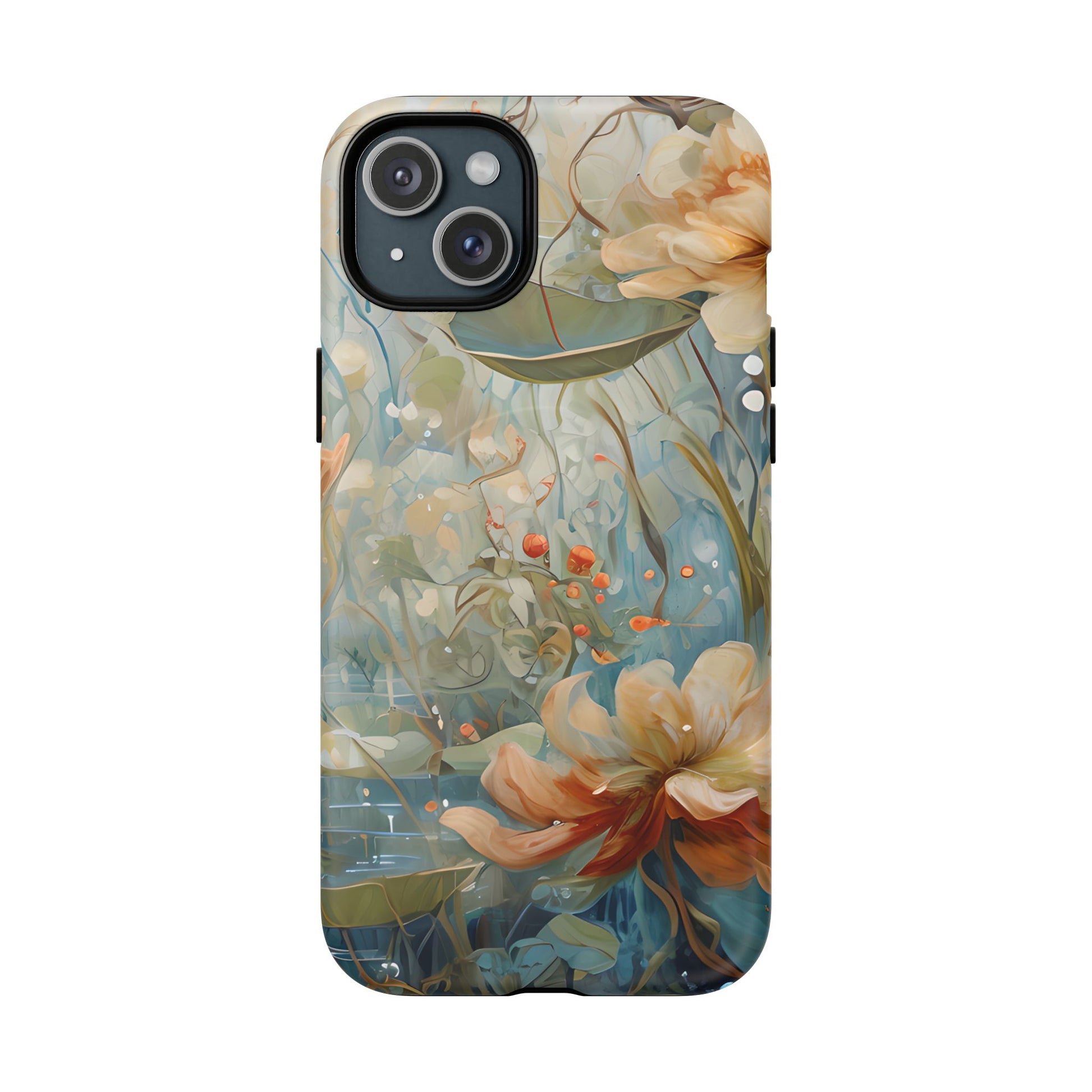 Waterlily Dreamscape - Artistic Floral iPhone 15 Plus MagSafe Phone Case -Waterlily & Lotus Design