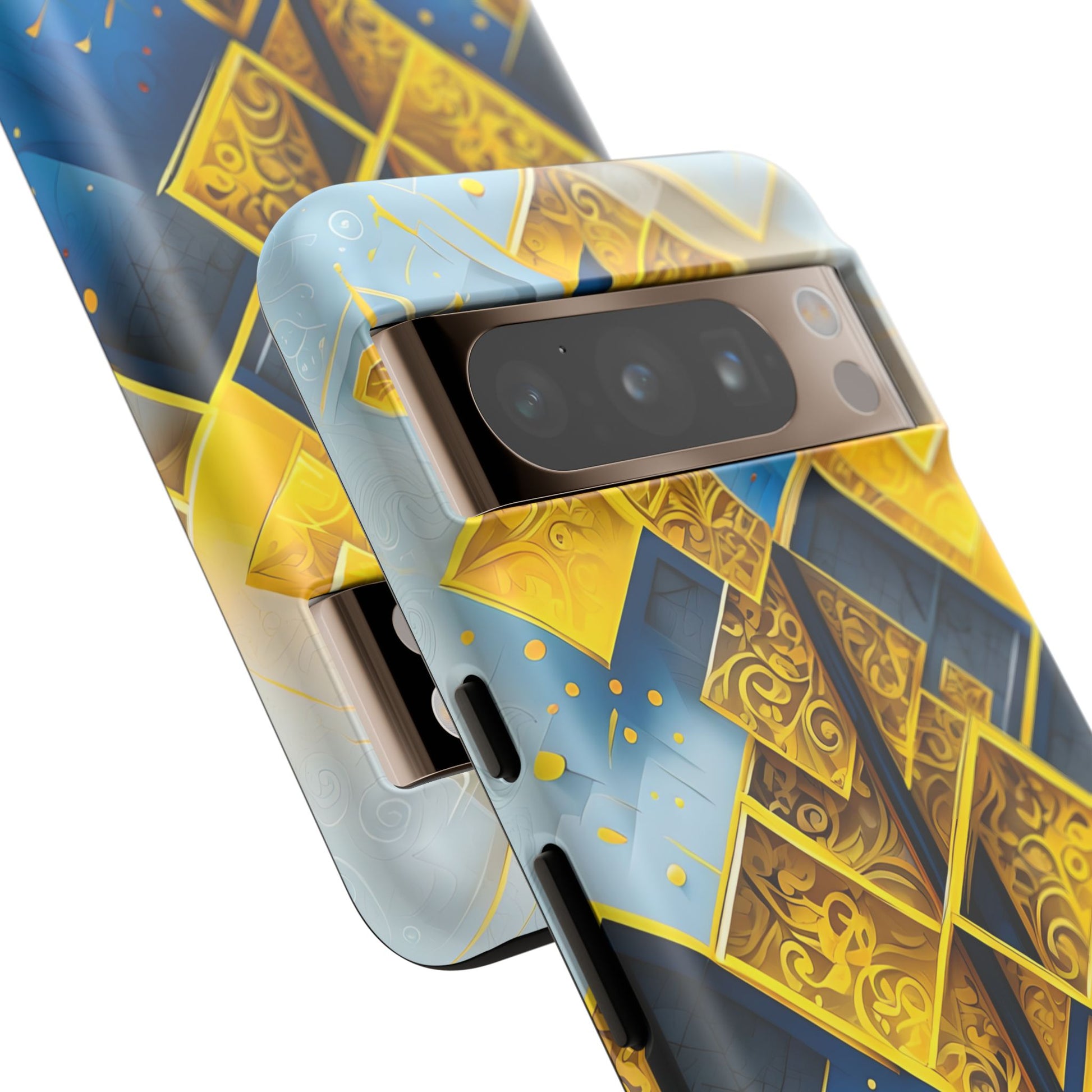 Golden Ascent Luxe Geometric Google Pixel 8 Pro Tough Case - Elegant Abstract Gold Design