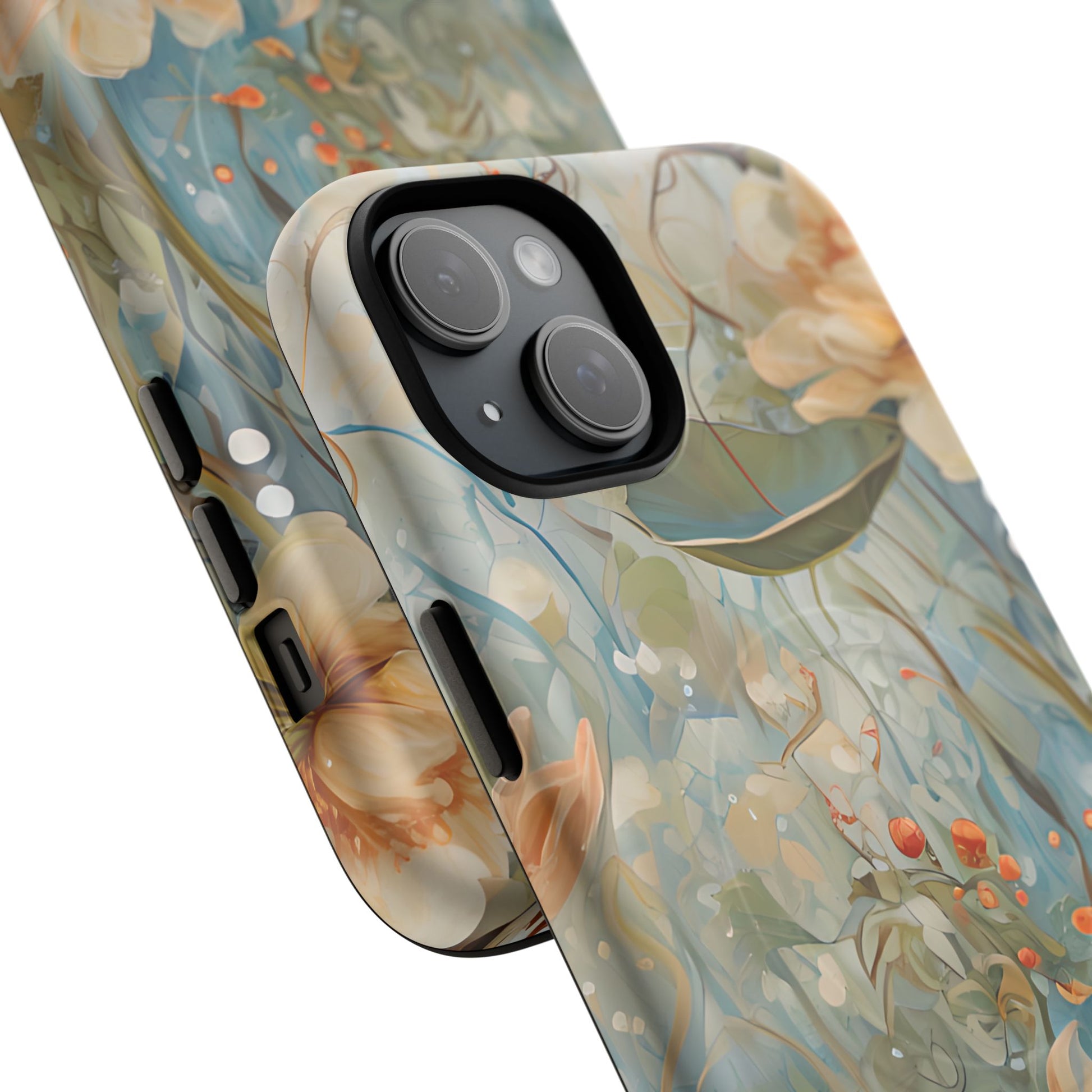 Waterlily Dreamscape - Artistic Floral iPhone 15 Plus MagSafe Phone Case -Waterlily & Lotus Design