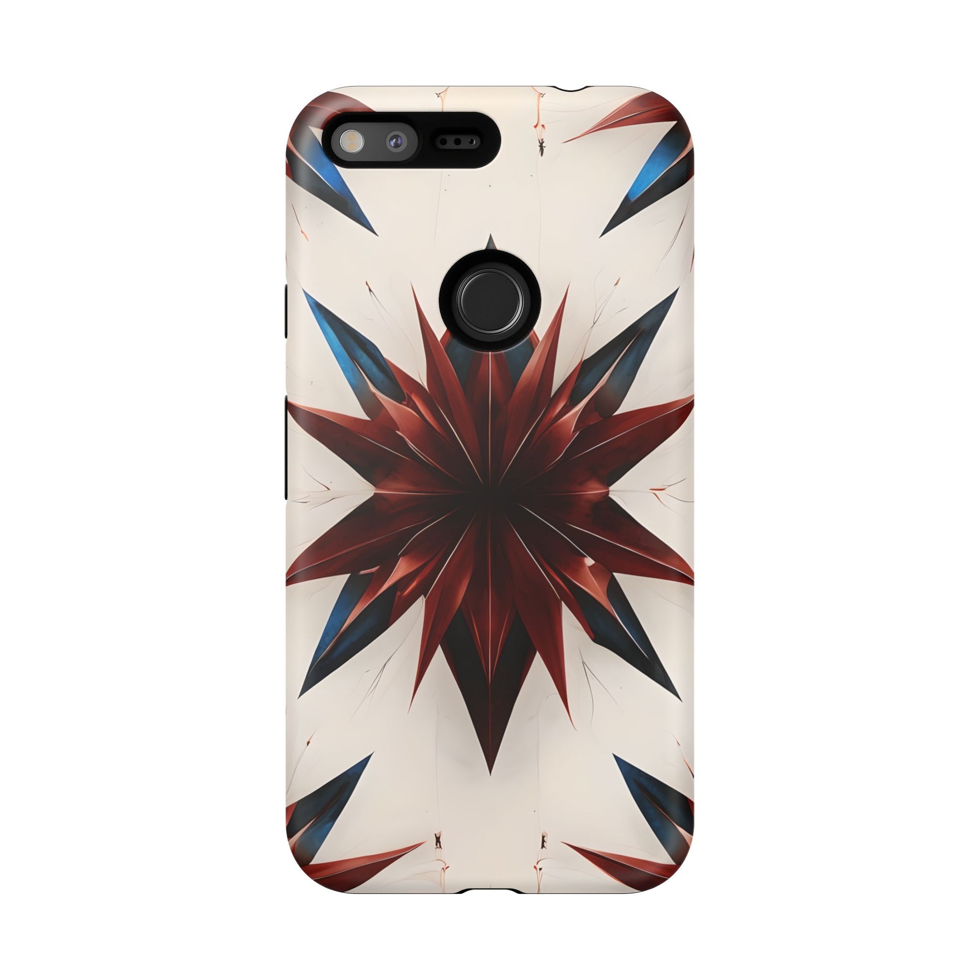 Garnet Starburst - Kaleidoscope Collection Gemstone Floral - Google Pixel XL Tough Phone Case - Floral Burst Design