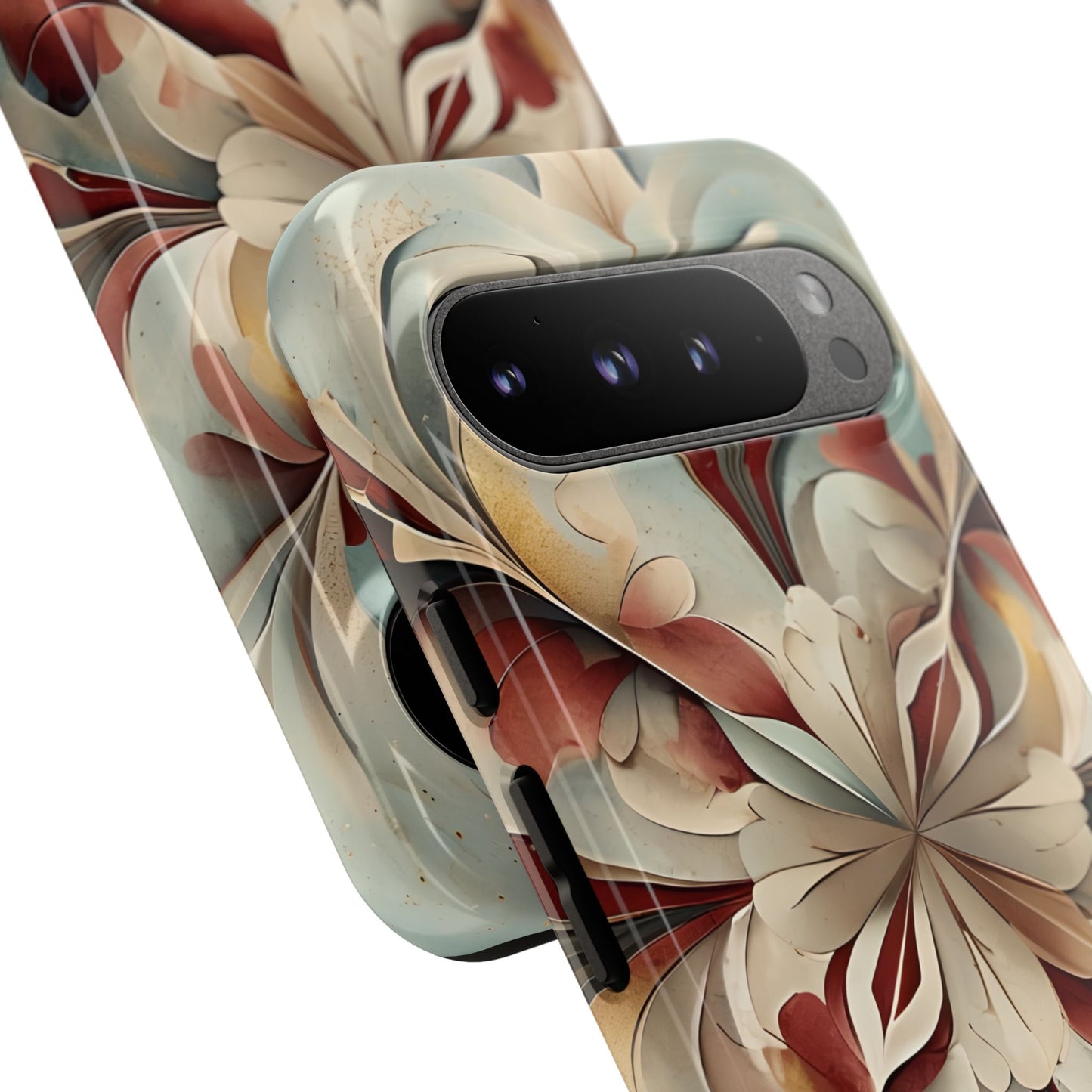 Vintage Baroque Blossom - Ornate Floral Art Google Pixel Tough Phone Case - Elegant Baroque-Inspired Design