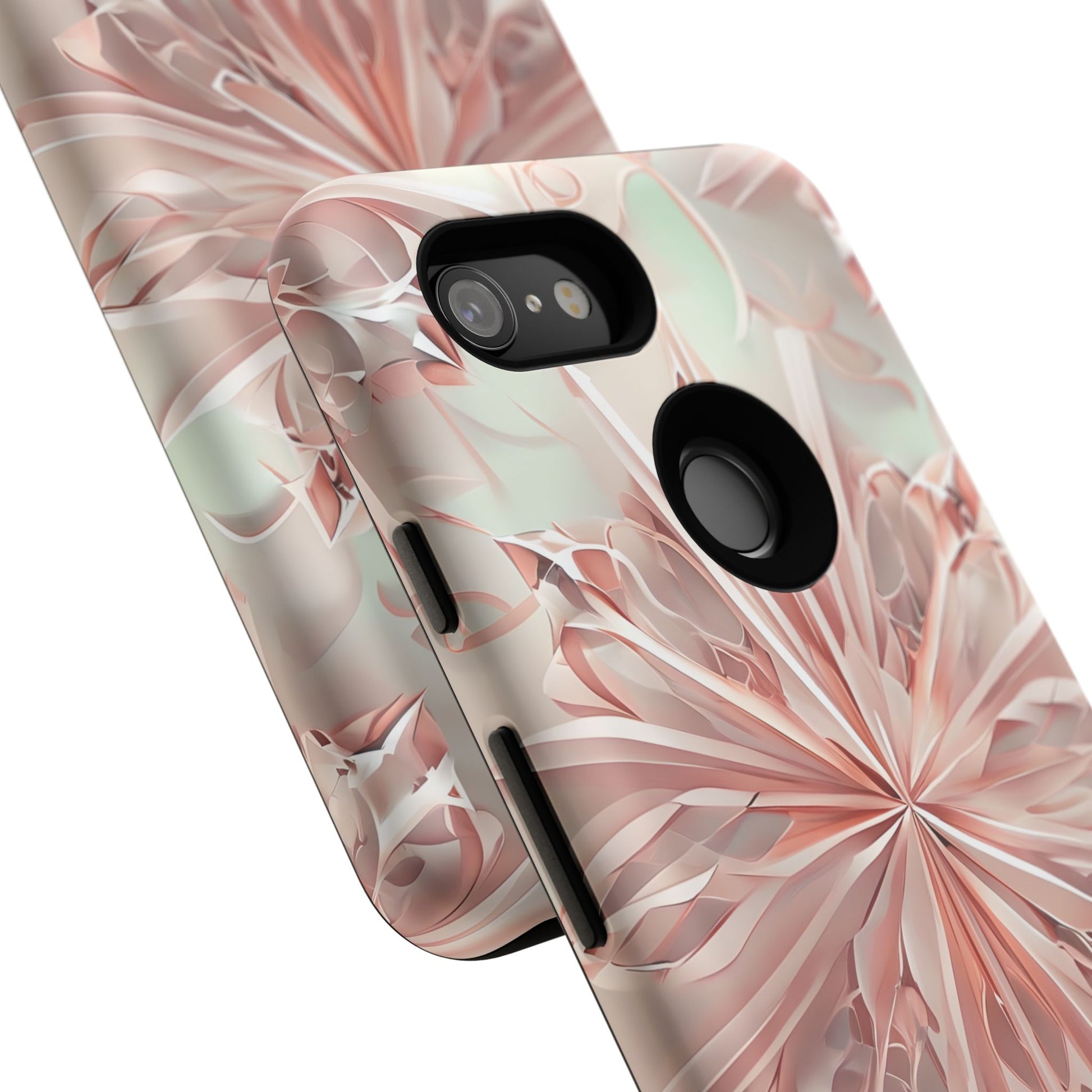 Blush Frost from our Kaleidoscope Collection - Google Pixel 3 tough case - Soft Pink Geometric Floral Design