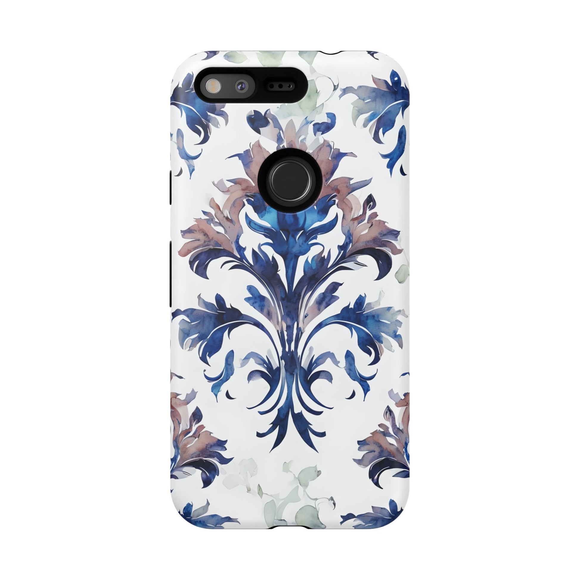 Delft Reverie - Elegant Blue & White Google Pixel Tough Phone Case - Dutch Delftware-Inspired Floral Design