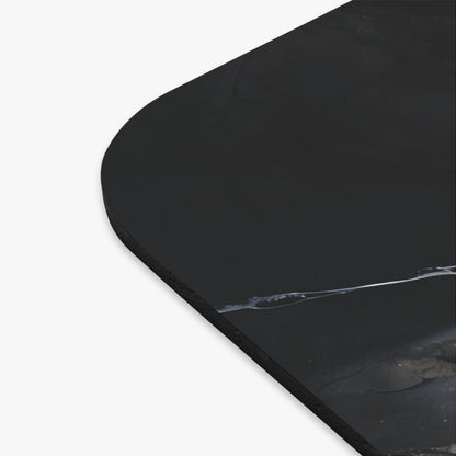 Close-up of Obsidian Vein mouse pad showing printed marble vein detail