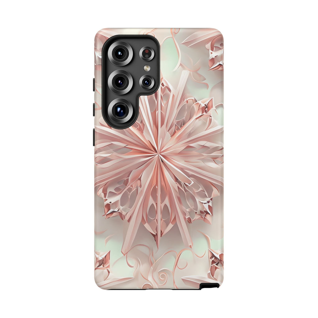 Blush Frost from our Kaleidoscope Collection - Samsung Galaxy S25 Ultra tough case - Soft Pink Geometric Floral Design