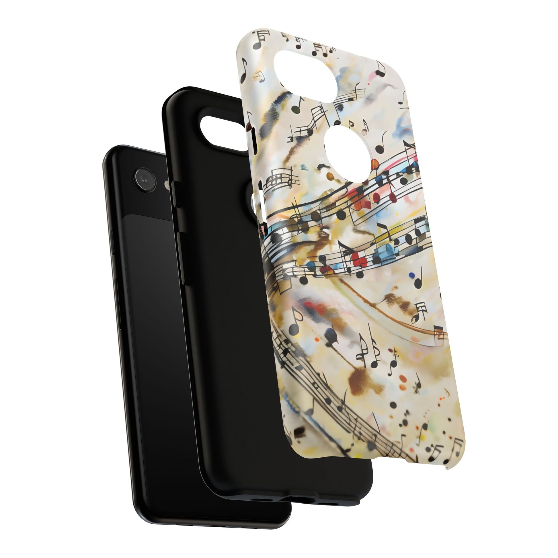 Melodic Flow Abstract Music Notes Tough Case for Google Pixel 3a - Shockproof Phone Cover