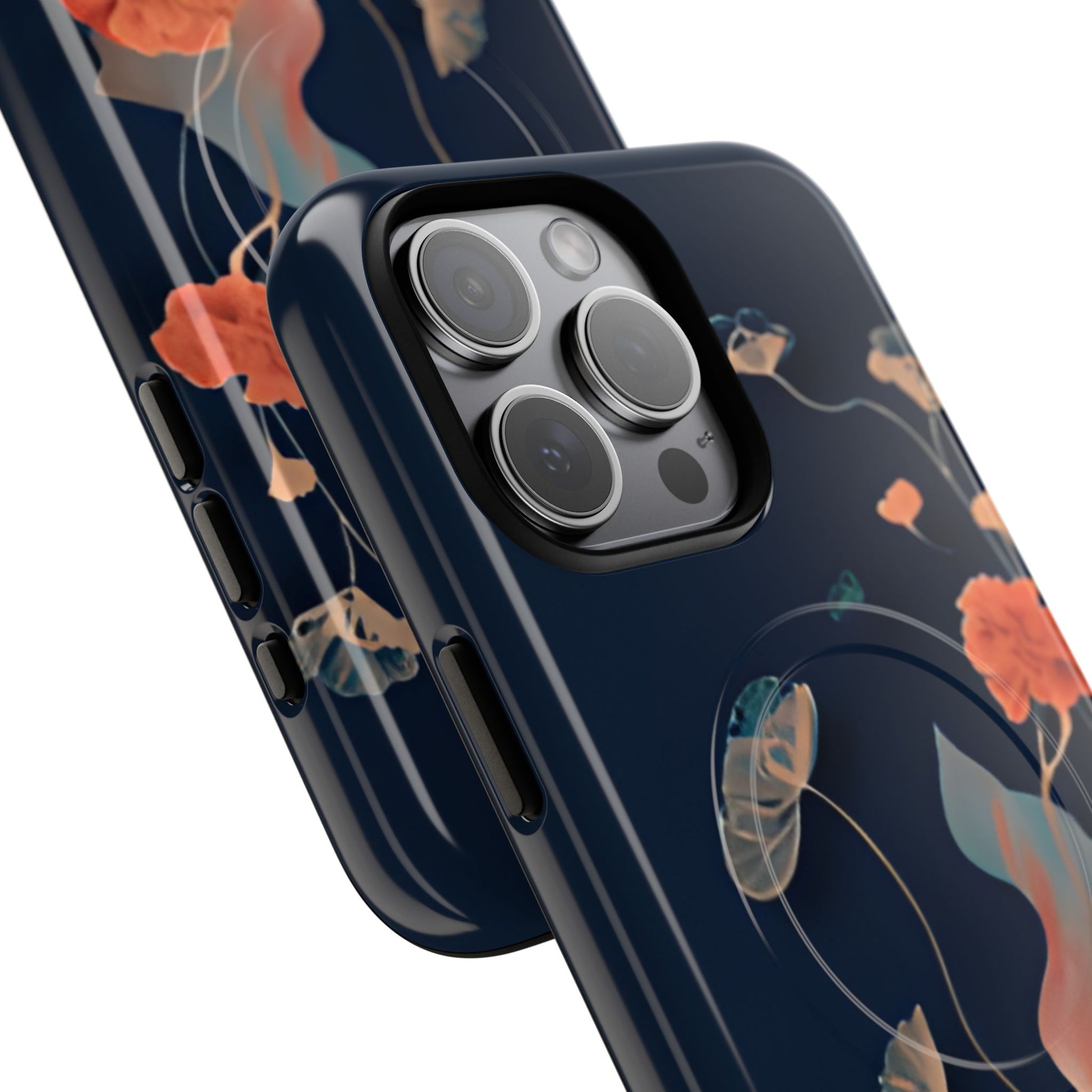 Lotus Reverie - Elegant Artistic Floral iPhone 15 Pro Max MagSafe Phone Case - Painterly Lotus Blossom Design