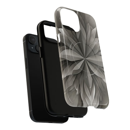 Dual-layer Silver Lotus iPhone MagSafe case showing shock absorbing protection
