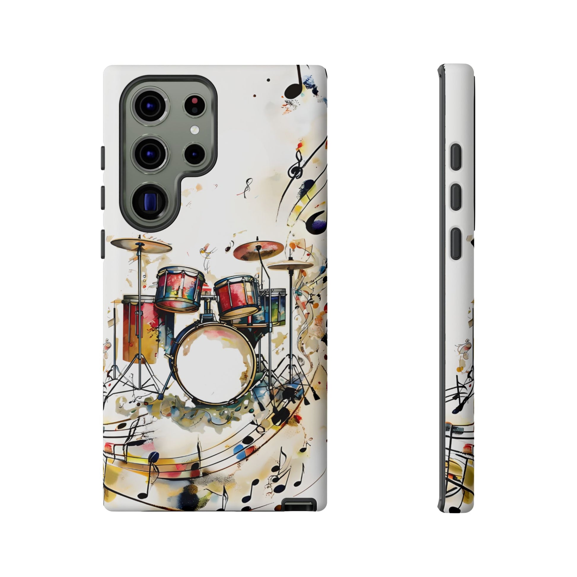 Beatline Abstract Drums and Music Notes Tough Case for Samsung Galaxy S23 Ultra - Shockproof Phone Cover