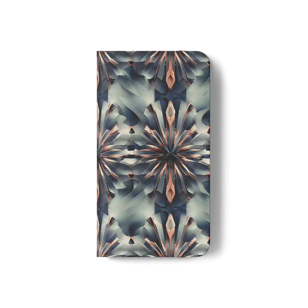 Obsidian Kaleidoscope Samsung Galaxy S22 Wallet Case - Elegant Abstract Flip Cover with Card Slots