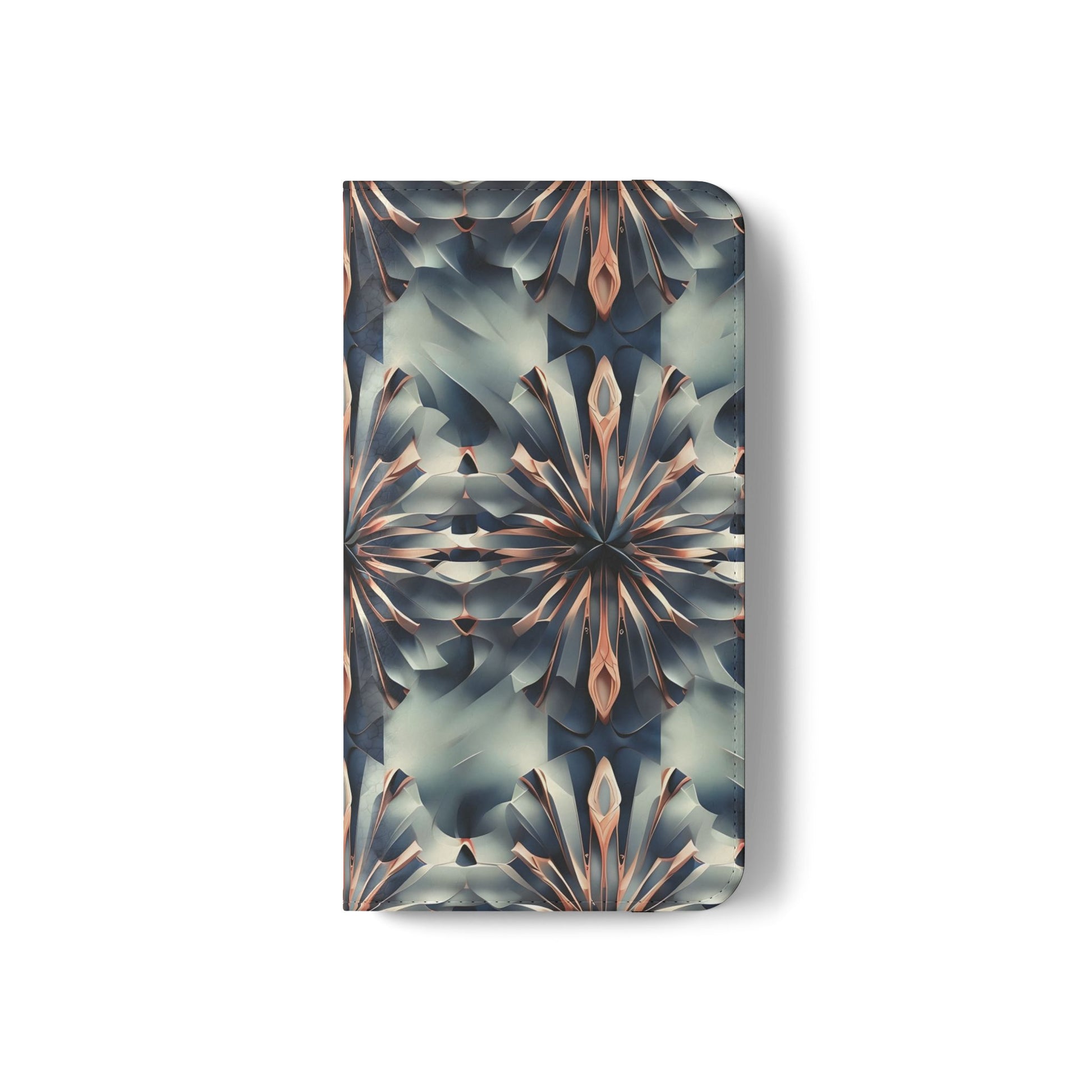 Obsidian Kaleidoscope Samsung Galaxy S22 Wallet Case - Elegant Abstract Flip Cover with Card Slots