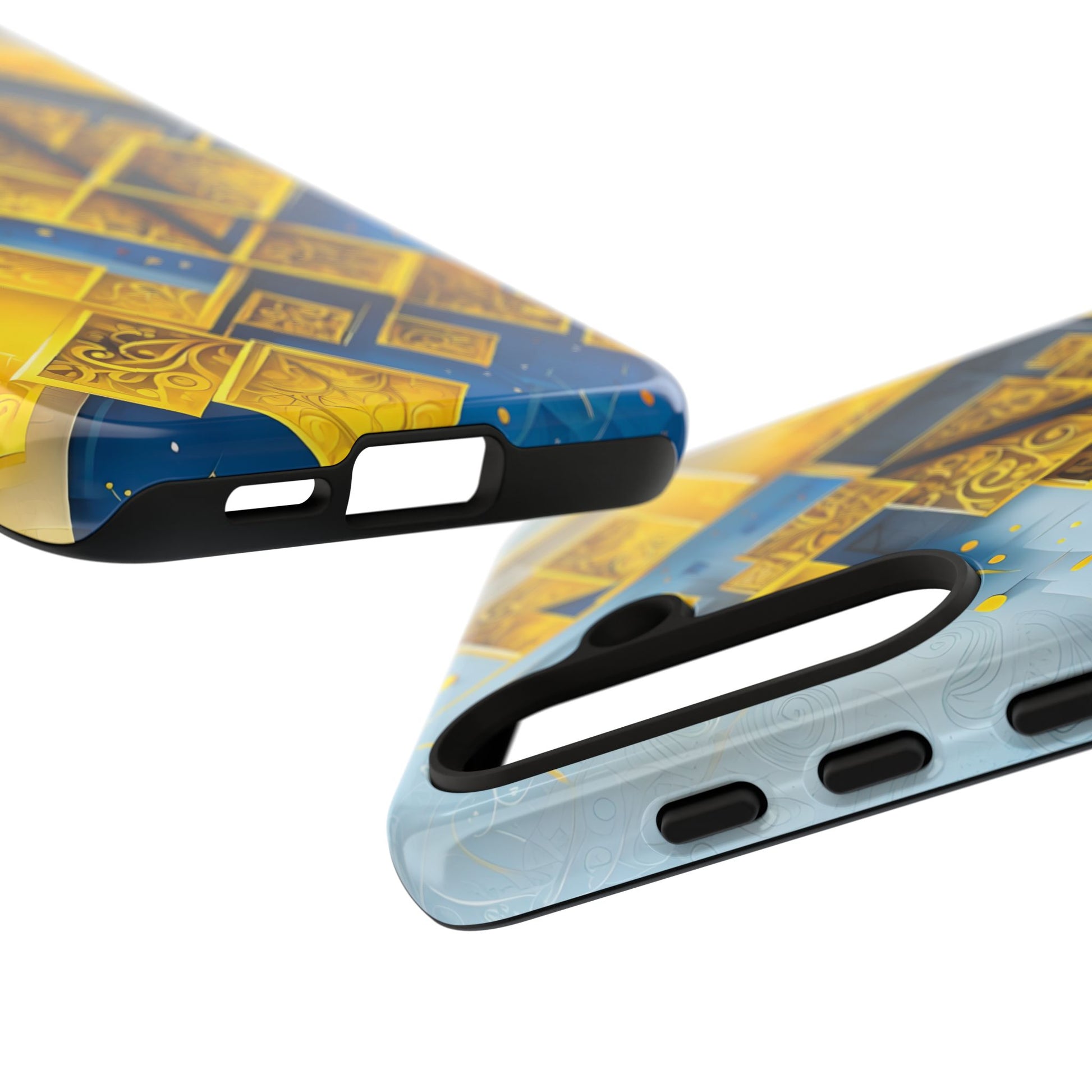 Golden Ascent Luxe Geometric Samsung Galaxy S24 Tough Case - Elegant Abstract Gold Design