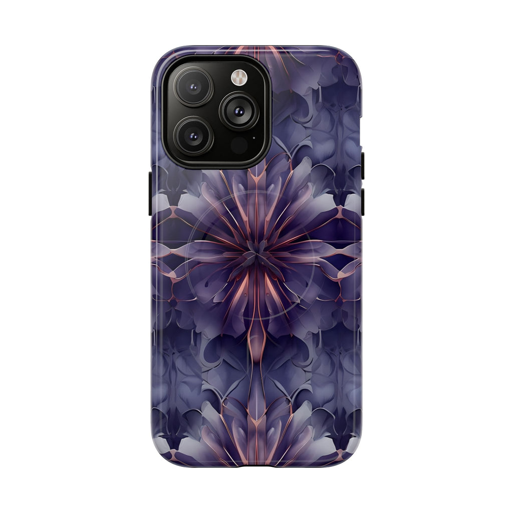 Twilight Tapestry - iPhone 14 Pro Max MagSafe Phone Case - Purple Kaleidoscope Design