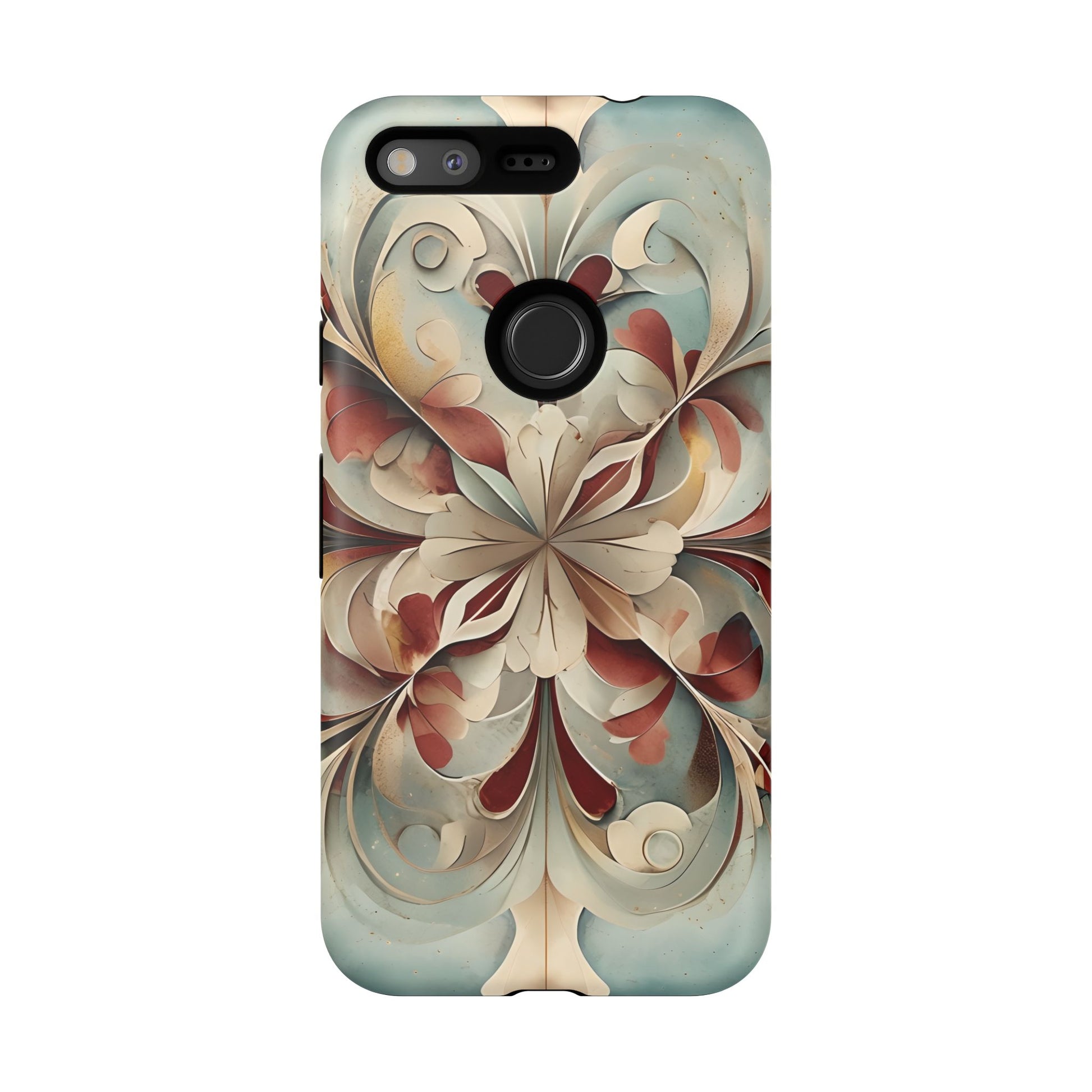 Vintage Baroque Blossom - Ornate Floral Art Google Pixel Tough Phone Case - Elegant Baroque-Inspired Design