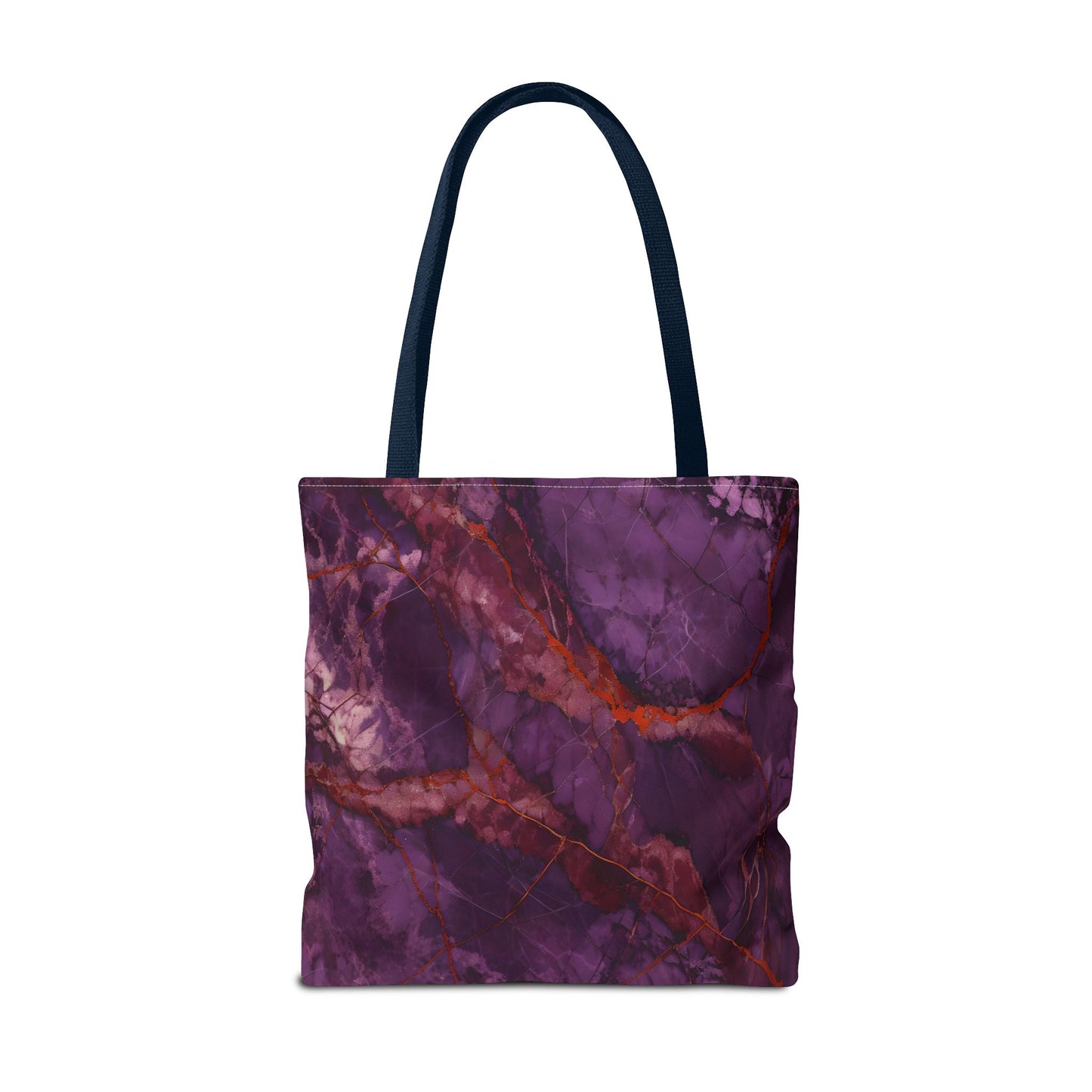 Amethyst Current Tote Bag (16x16 & 18x18)- Artistic Abstract Purple Flow, Artistic Eco-Friendly Shopping Bag