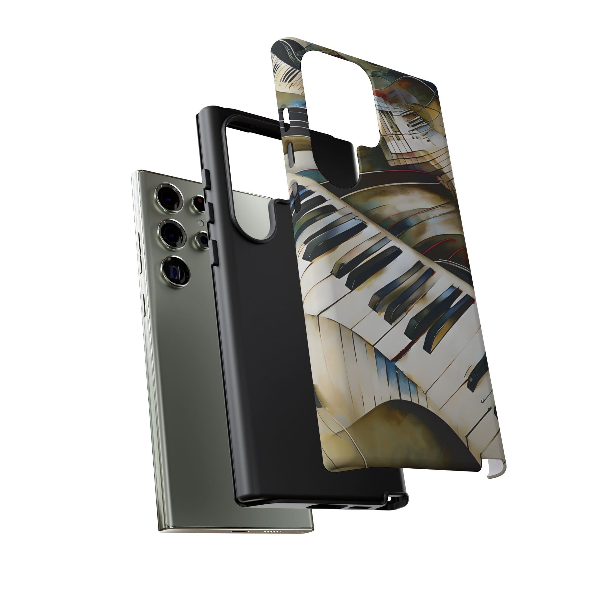 Ivory Cascade Abstract Keyboard Music Tough Case for Samsung Galaxy S23 Ultra - Shockproof Phone Cover