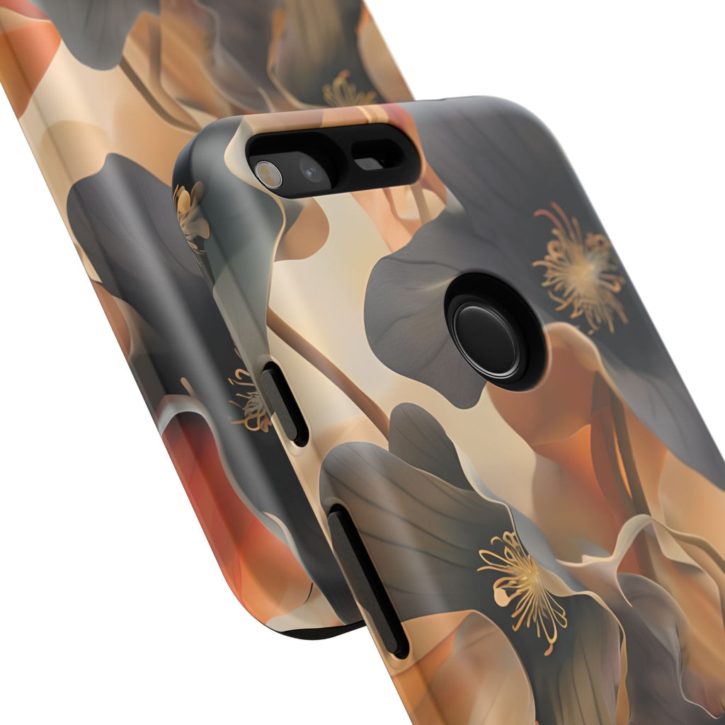 Autumn Ember - Moody Floral Art Google Pixel XL Tough Phone Case - Warm Earthy Botanical Design